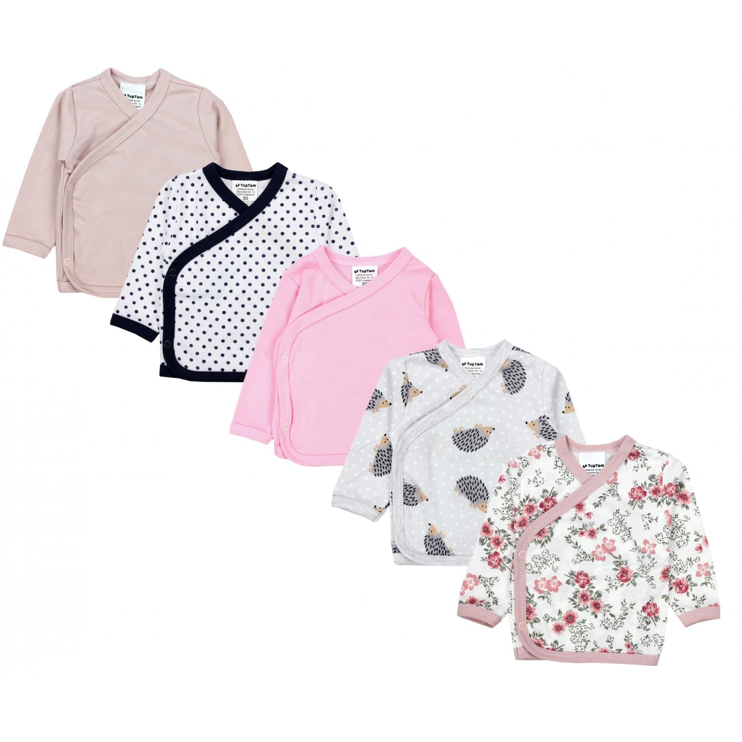 Baby Wickelshirt Langarm - 5er Set