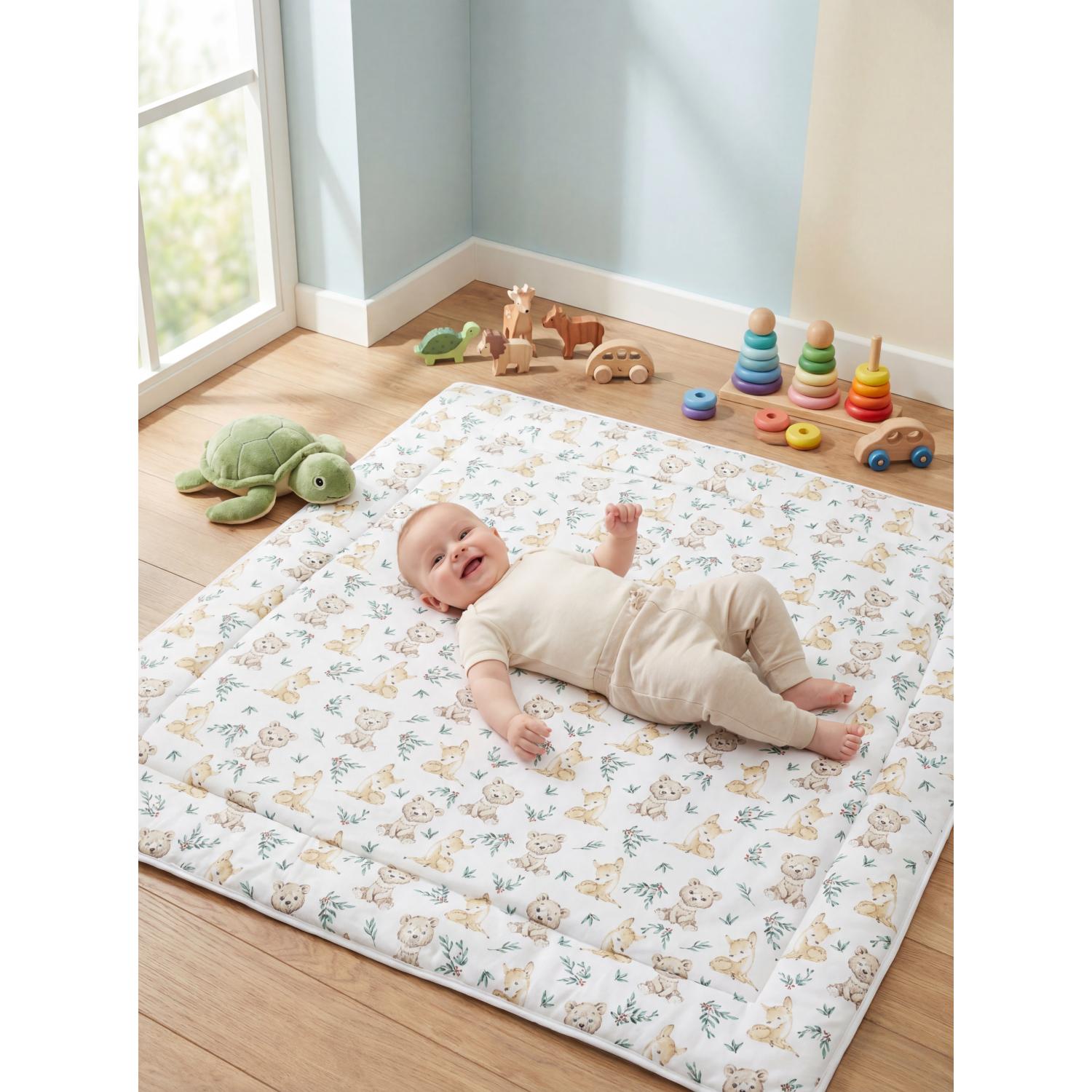 Gepolsterte XXL Krabbeldecke 120 x 120 cm