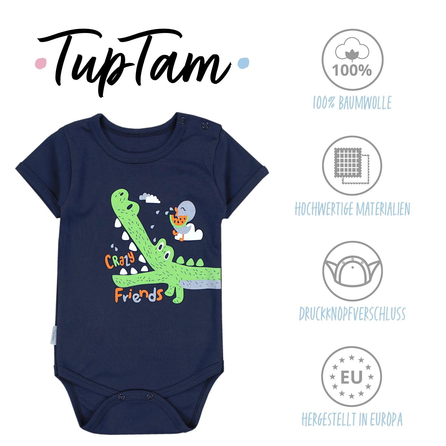 Baby Body Kurzarm Unifarben - 5er Set