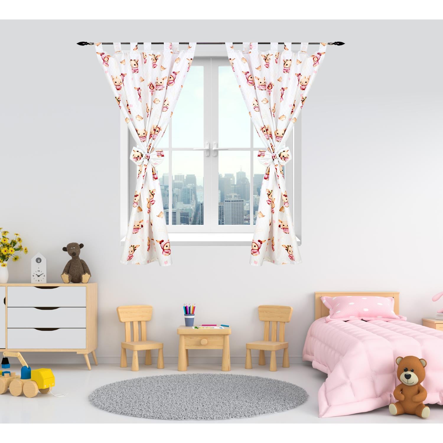 Vorhänge/Gardinen mit Schleifen 2er Set
