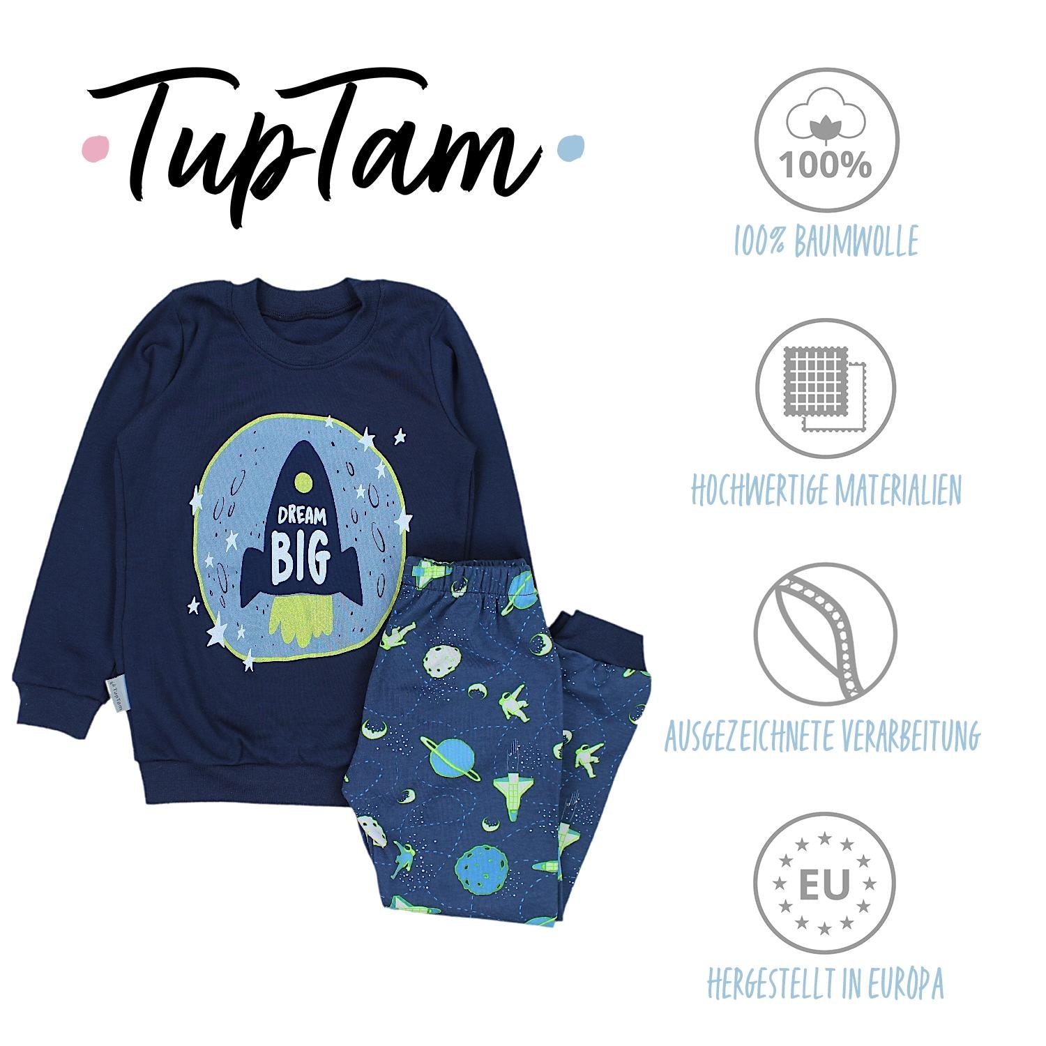 Jungen Pyjama Schlafanzug Langarm