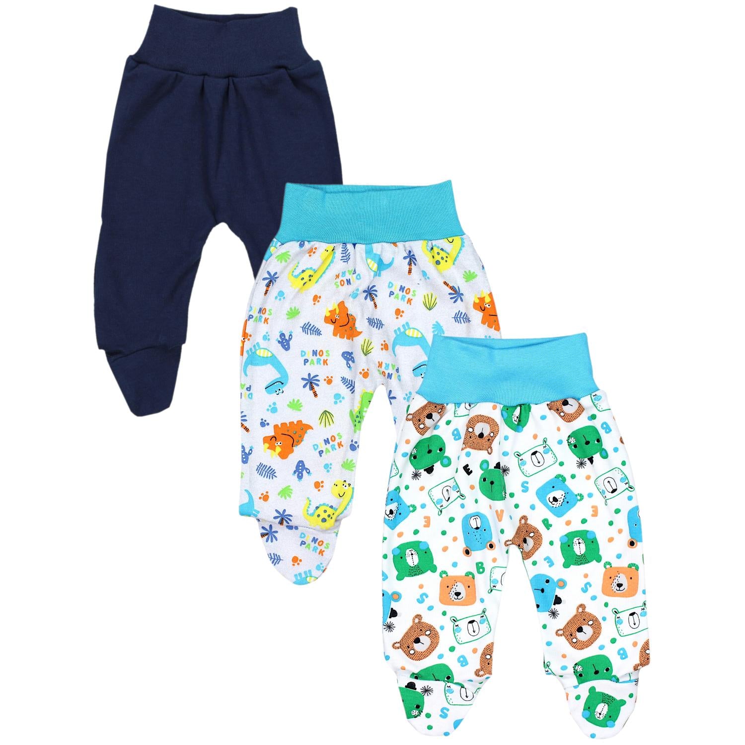 Baby Strampelhose mit Fuß - 3er Set