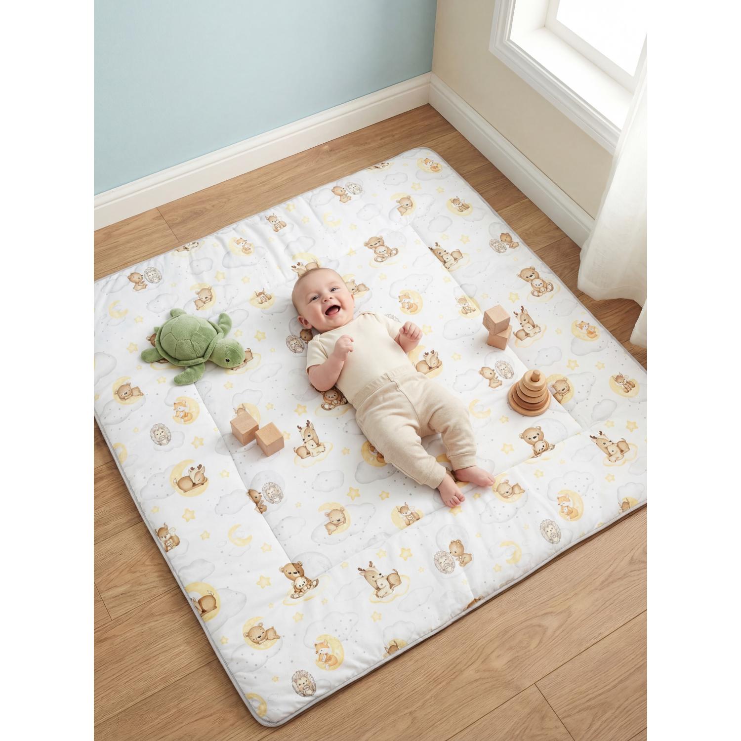 Gepolsterte XXL Krabbeldecke 120 x 120 cm