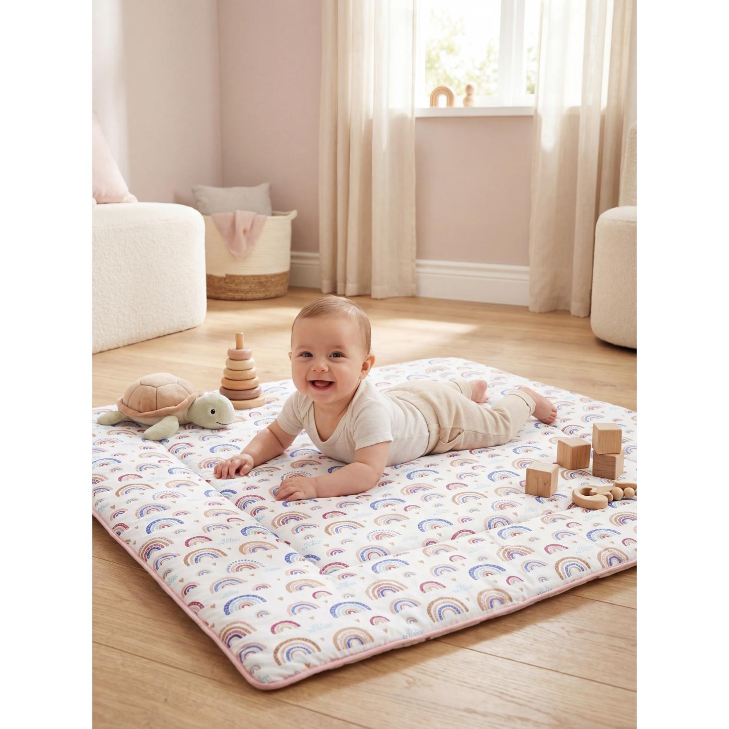 Gepolsterte XXL Krabbeldecke 120 x 120 cm