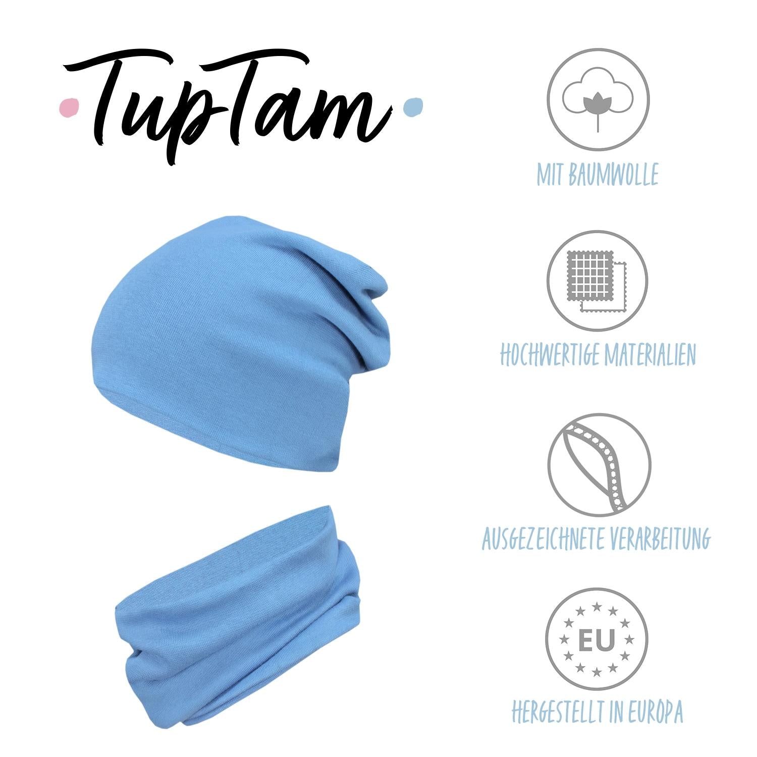 Kinder Beanie Mütze Schlauchschal Set