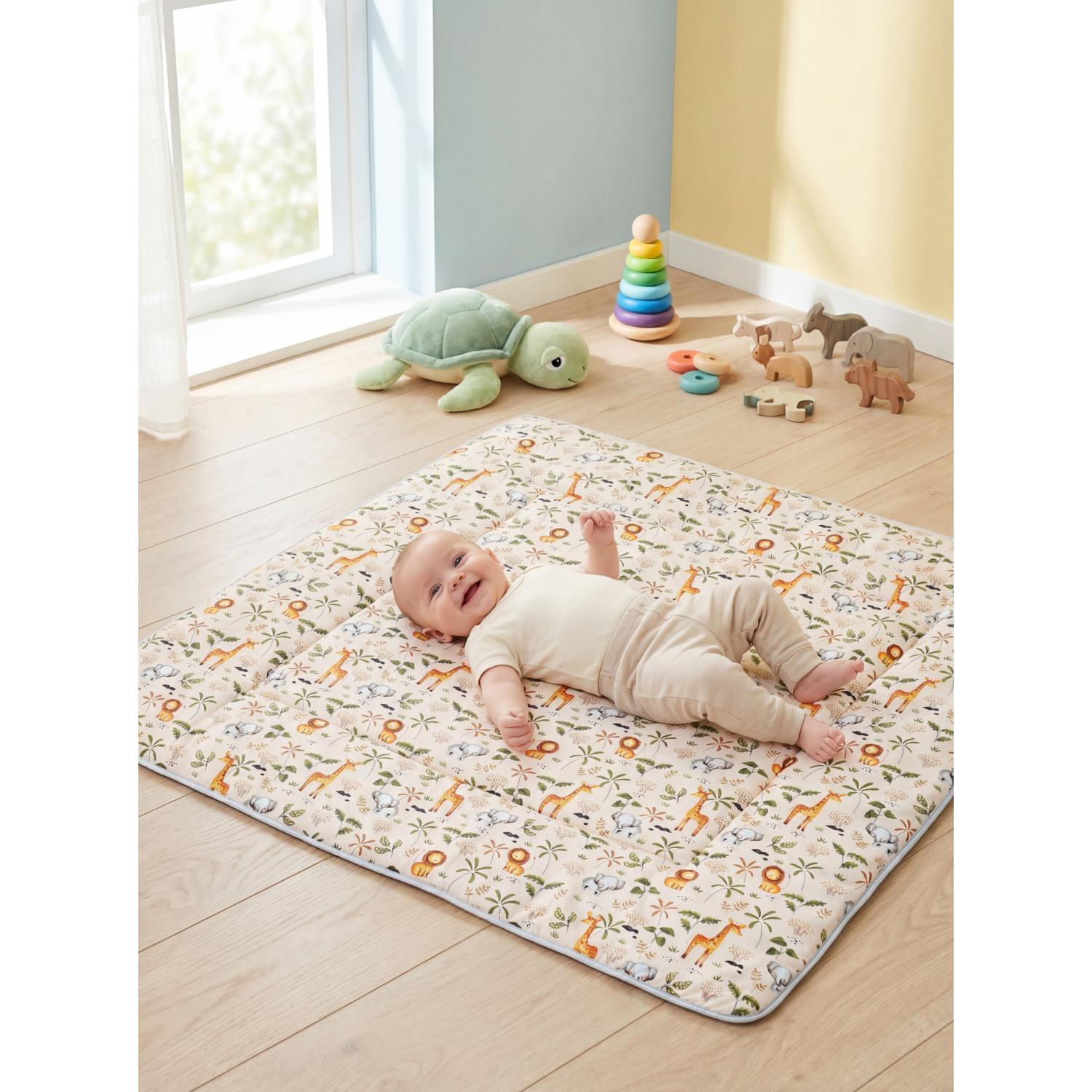 Gepolsterte XXL Krabbeldecke 120 x 120 cm