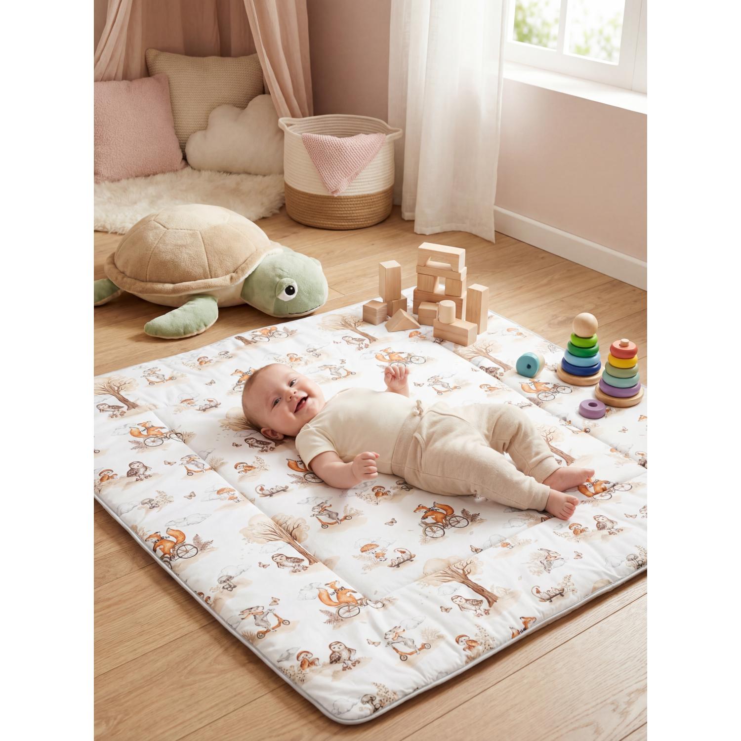 Gepolsterte XXL Krabbeldecke 120 x 120 cm