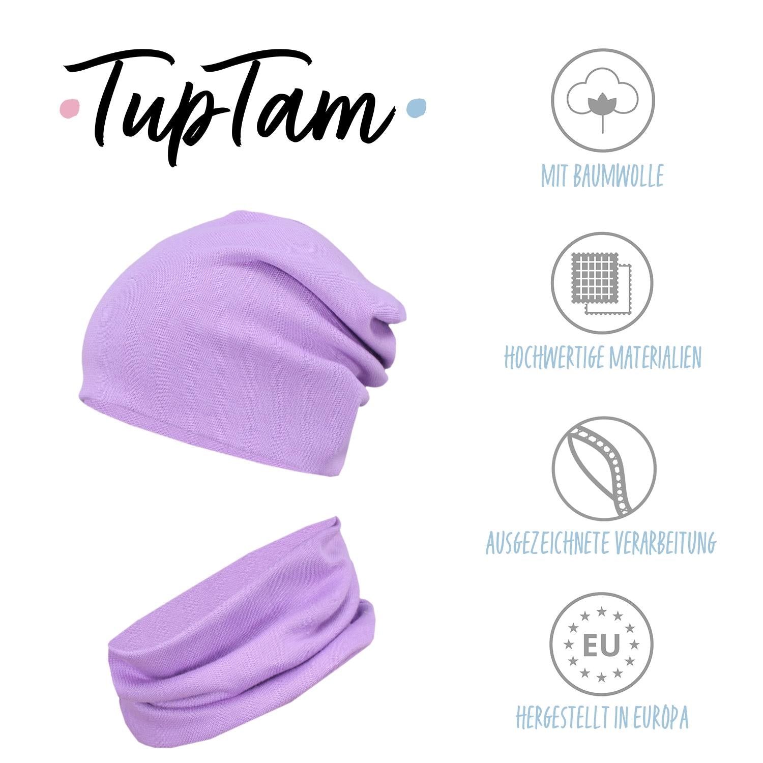 Kinder Beanie Mütze Schlauchschal Set