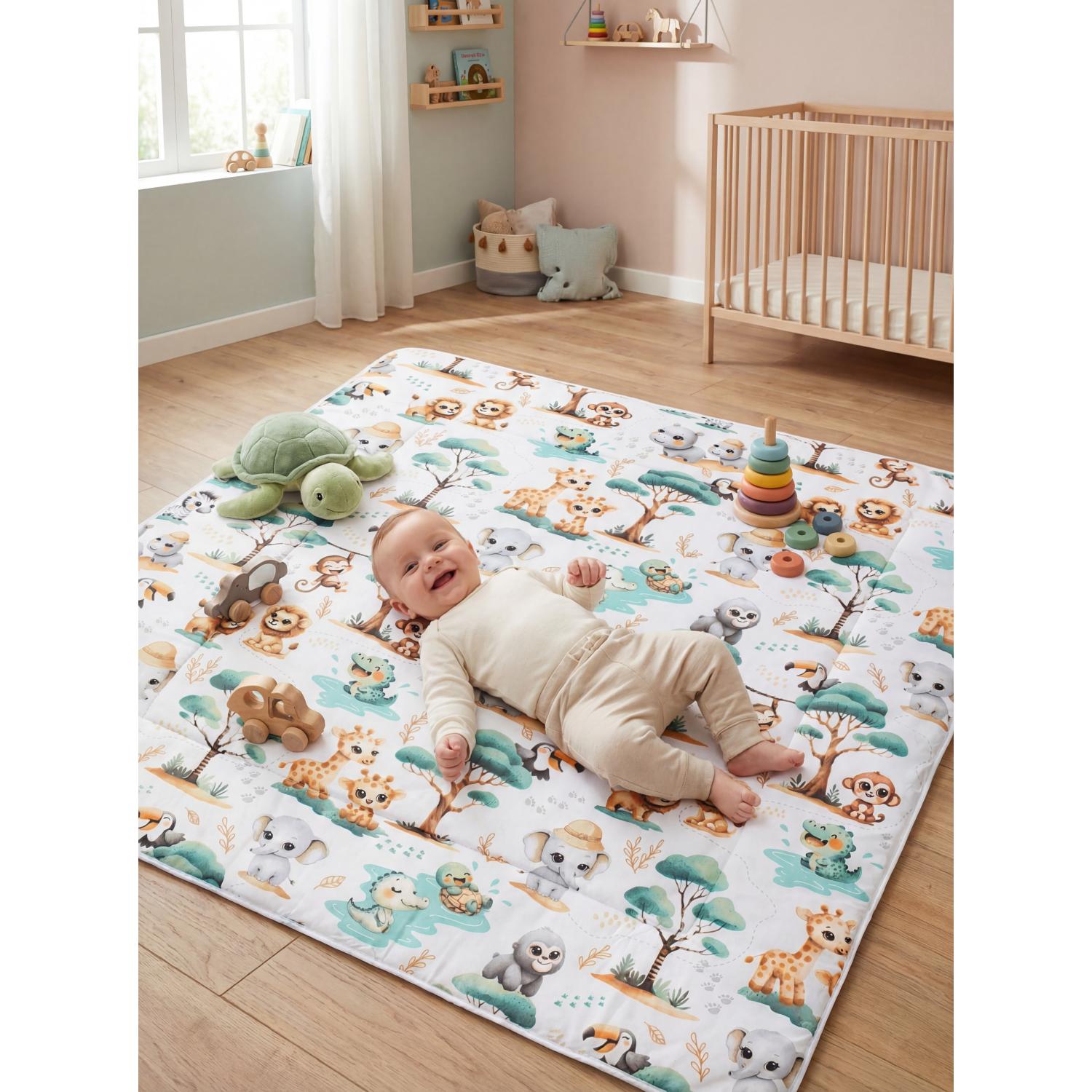 Gepolsterte XXL Krabbeldecke 120 x 120 cm