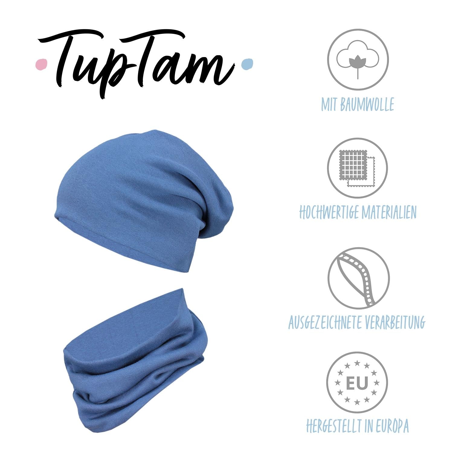 Kinder Beanie Mütze Schlauchschal Set