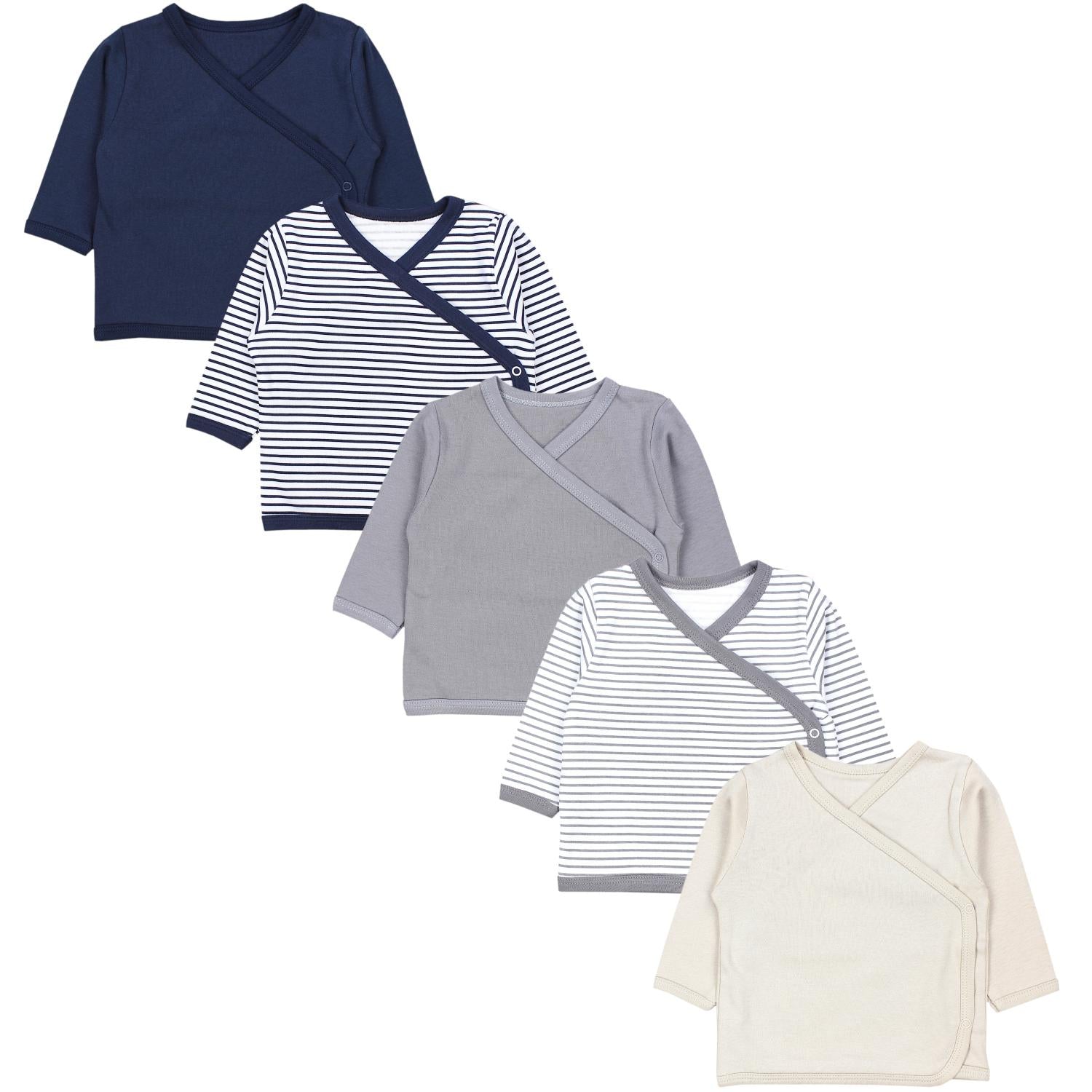 Baby Wickelshirt Langarm - 5er Set