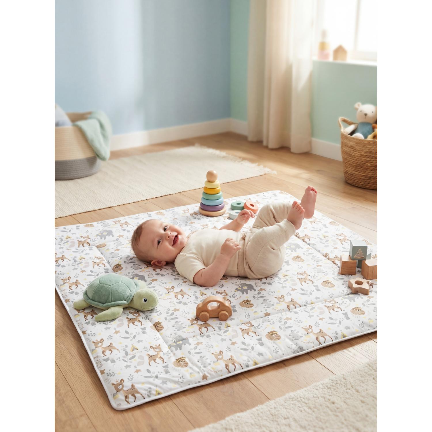 Gepolsterte XXL Krabbeldecke 120 x 120 cm