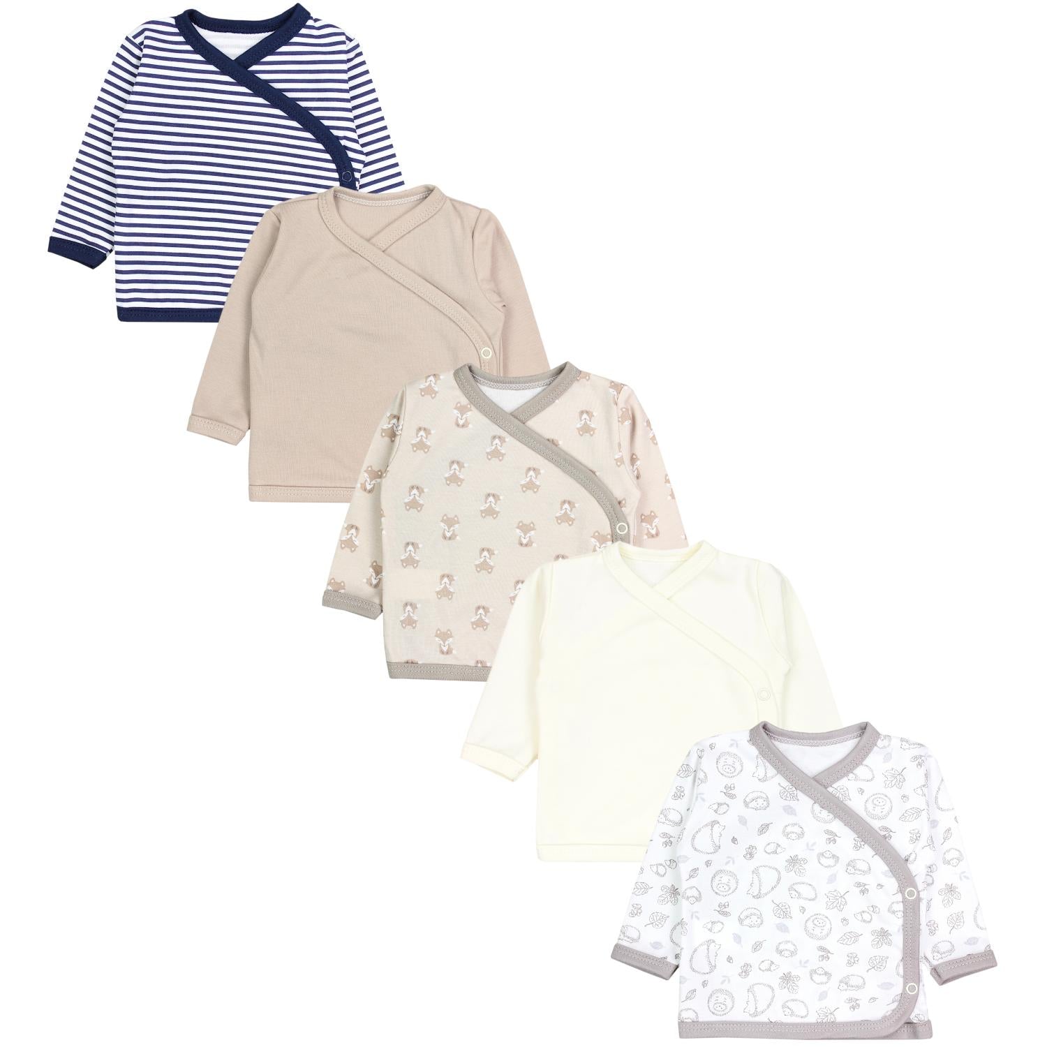 Baby Wickelshirt Langarm - 5er Set