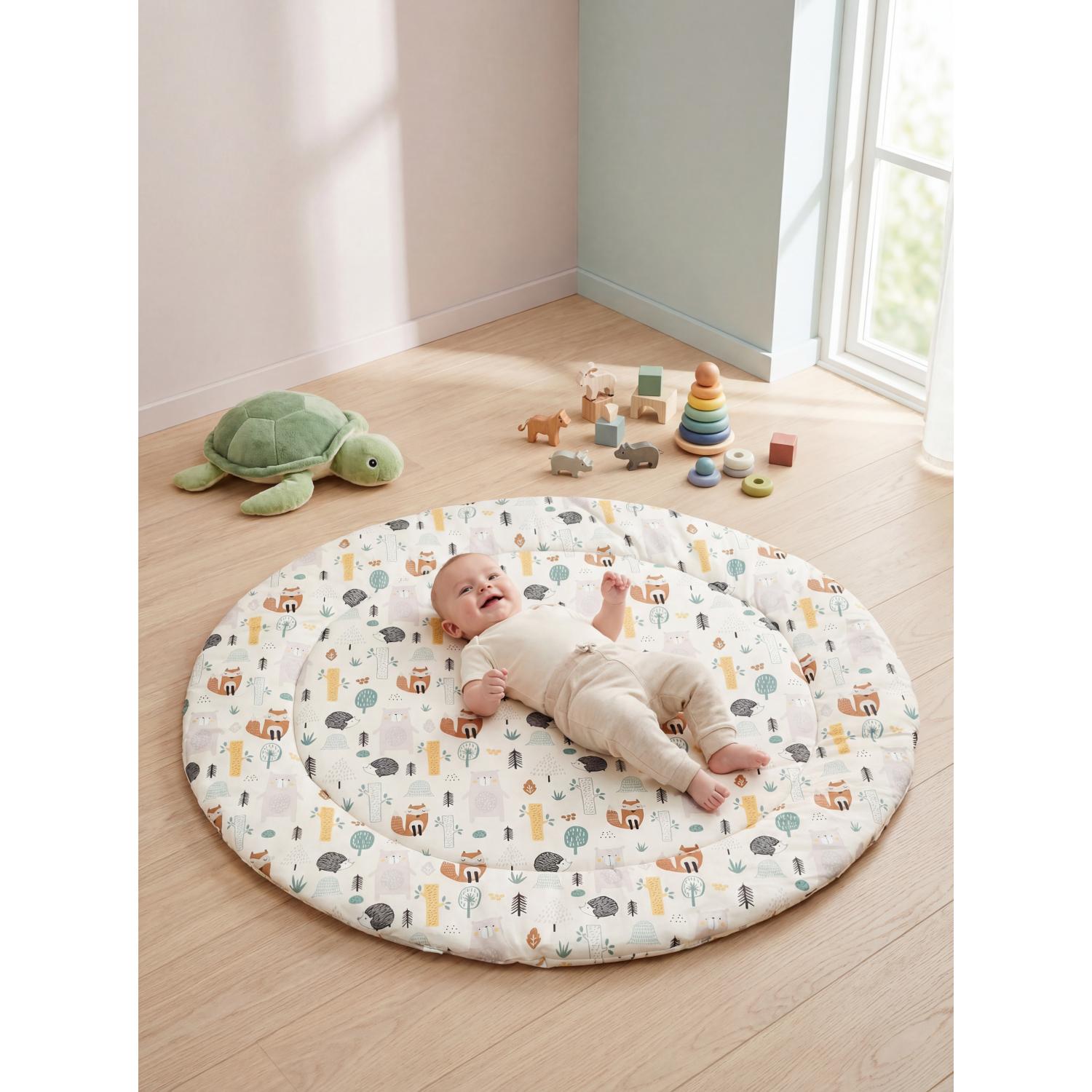 Gepolsterte XXL Krabbeldecke 120 x 120 cm