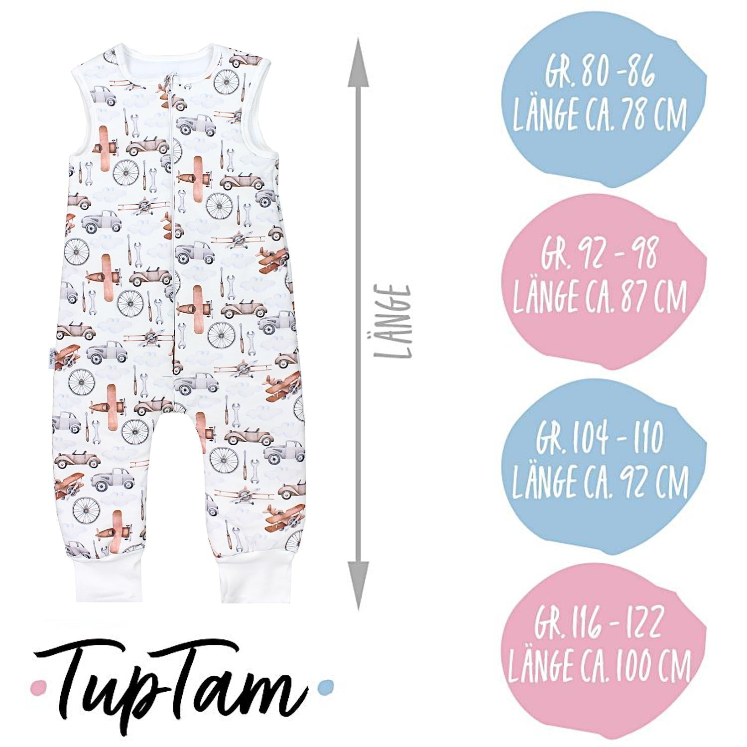 Wattierter Schlafsack mit Füßen 2.5 TOG