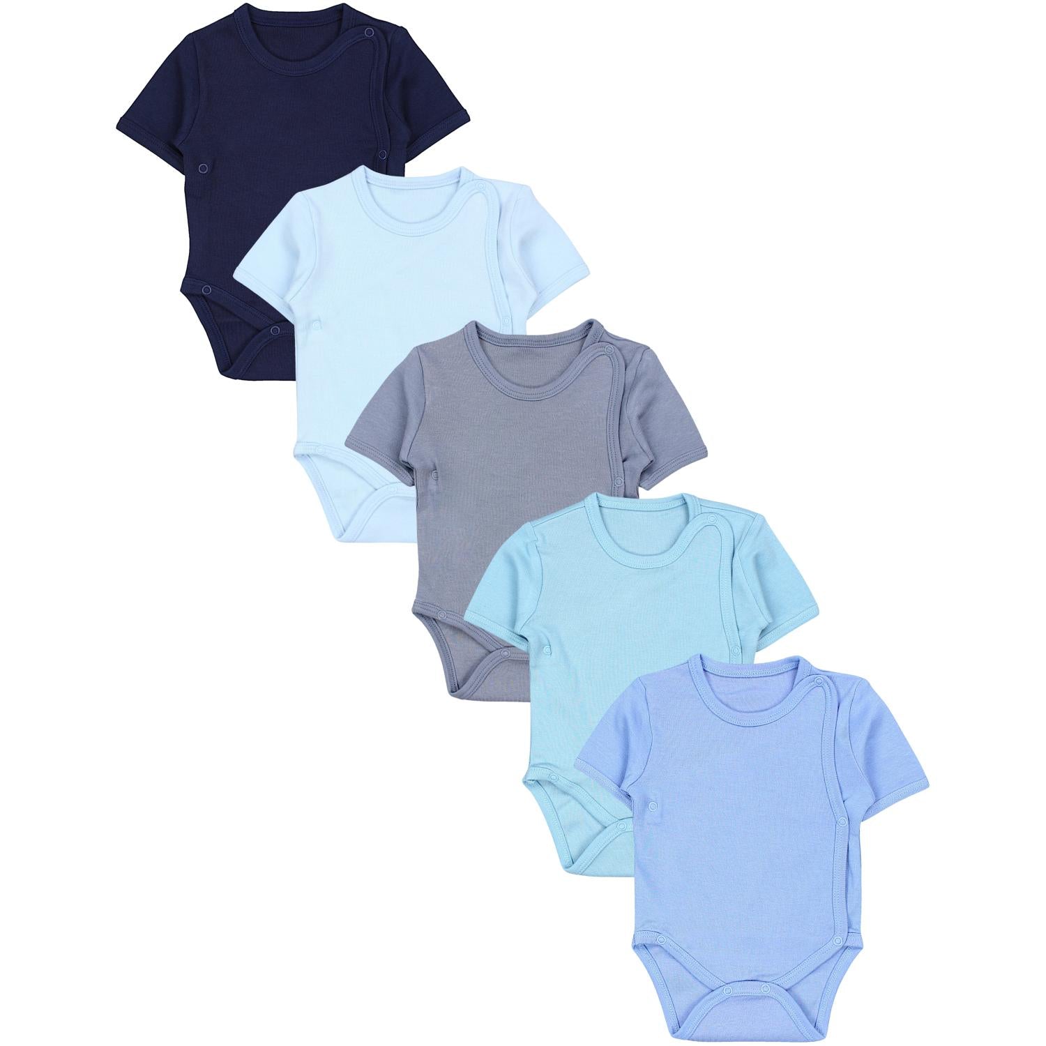 Baby Kurzarm Wickelbody mit Aufdruck - 5er Set