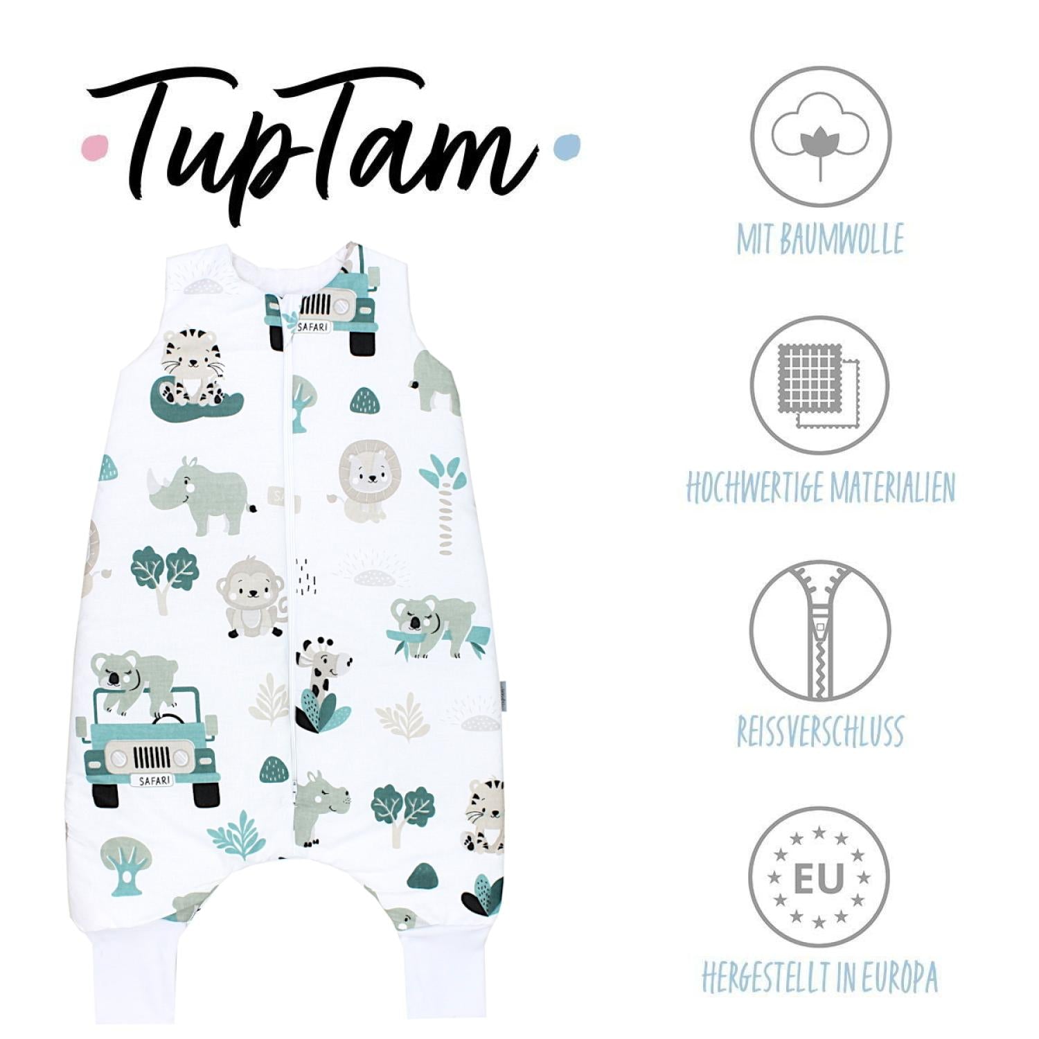 TupTam Baby Winterschlafsack mit Beinen OEKO- TEX zertifizierte Materialien 2.5 TOG Unisex