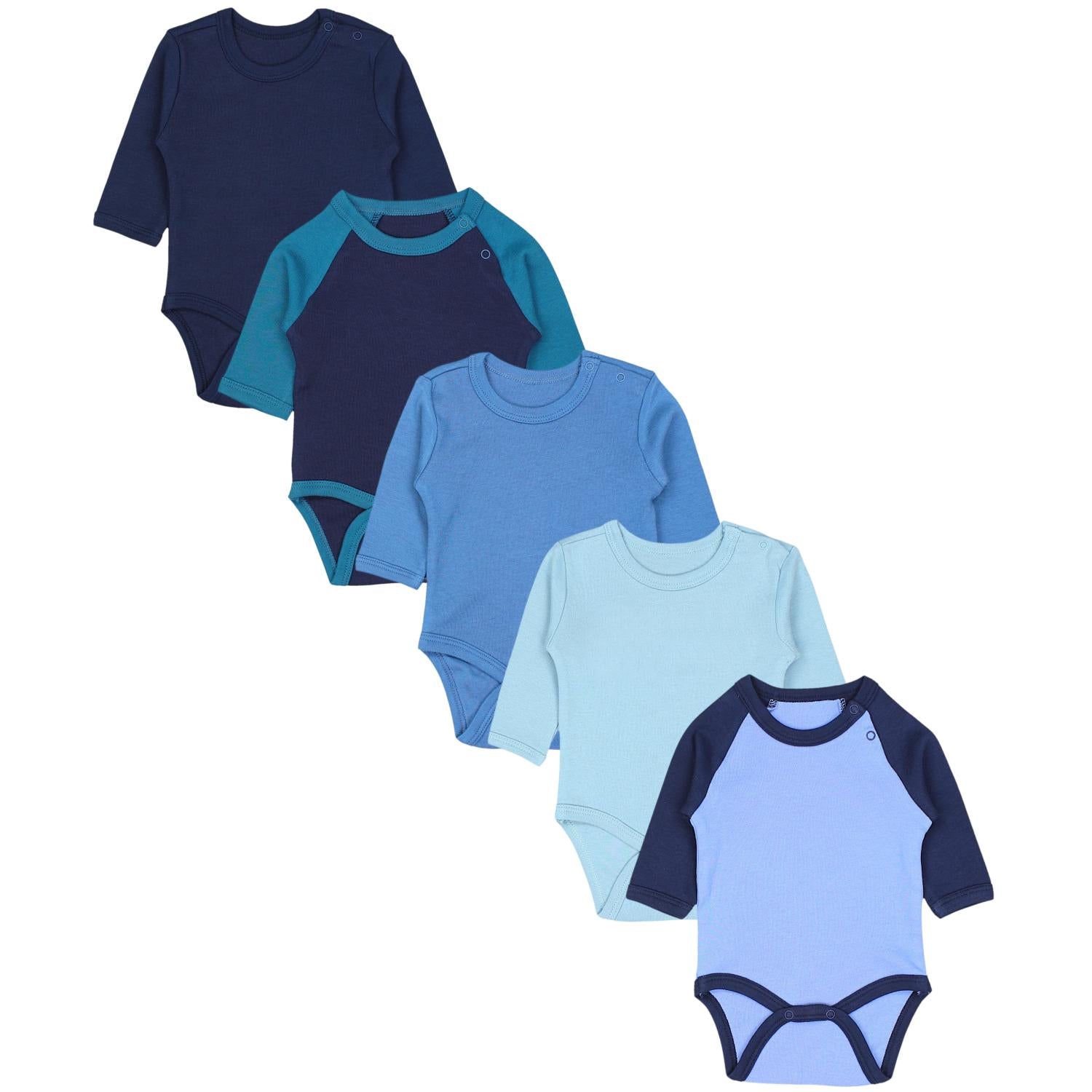 Langarm- Body mit Aufdruck - 5er Set