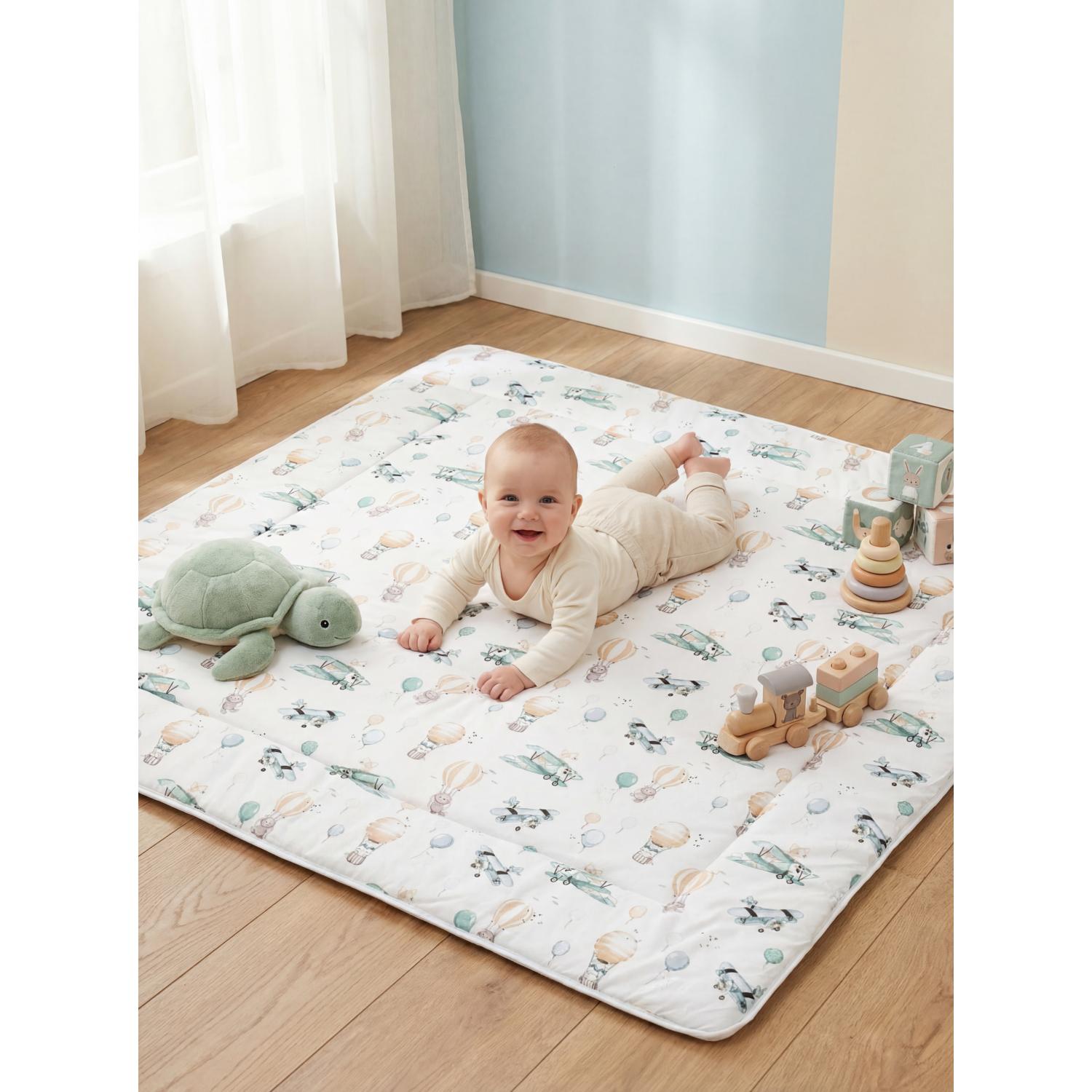 Gepolsterte XXL Krabbeldecke 120 x 120 cm