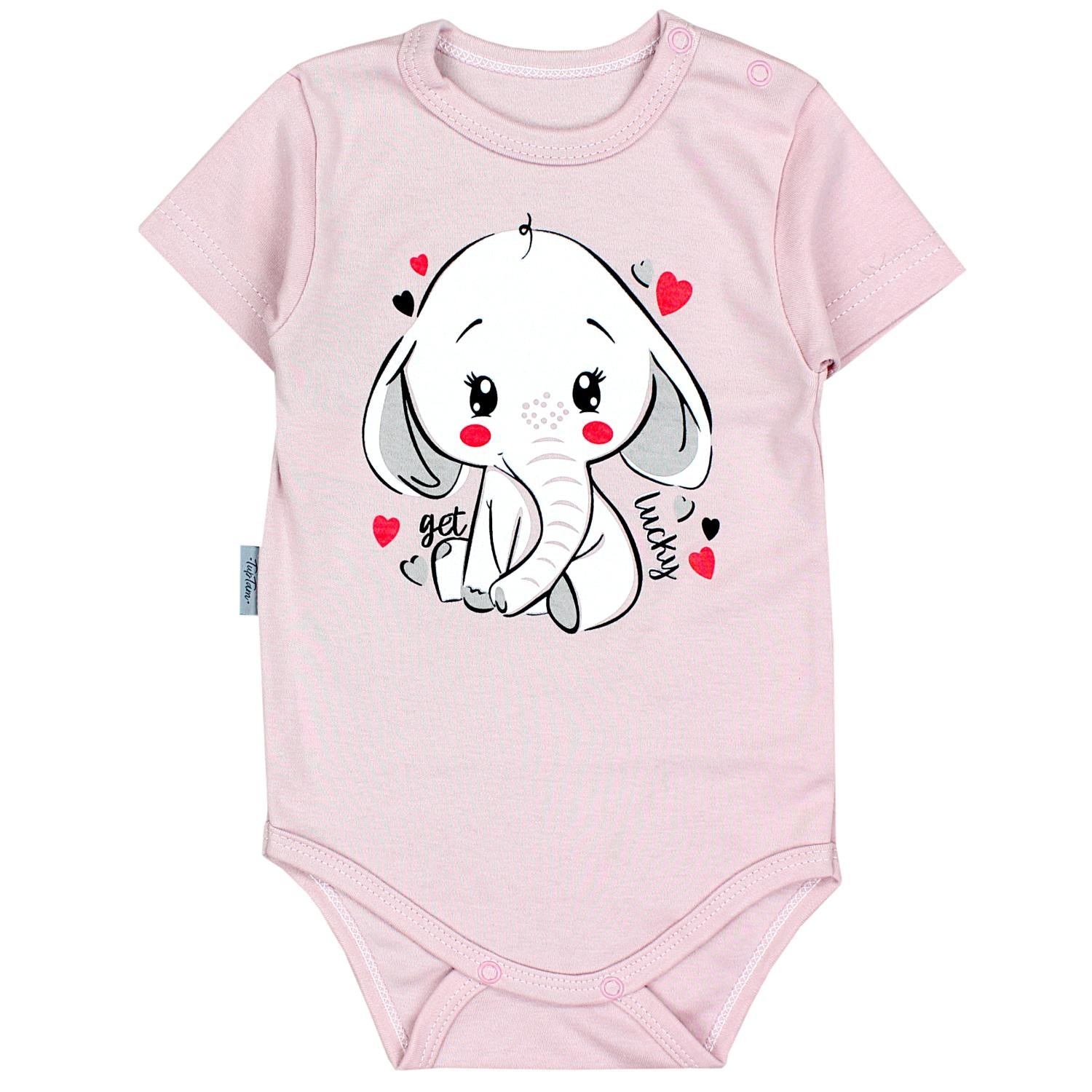 Baby Body Kurzarm mit Aufdruck -5er Set