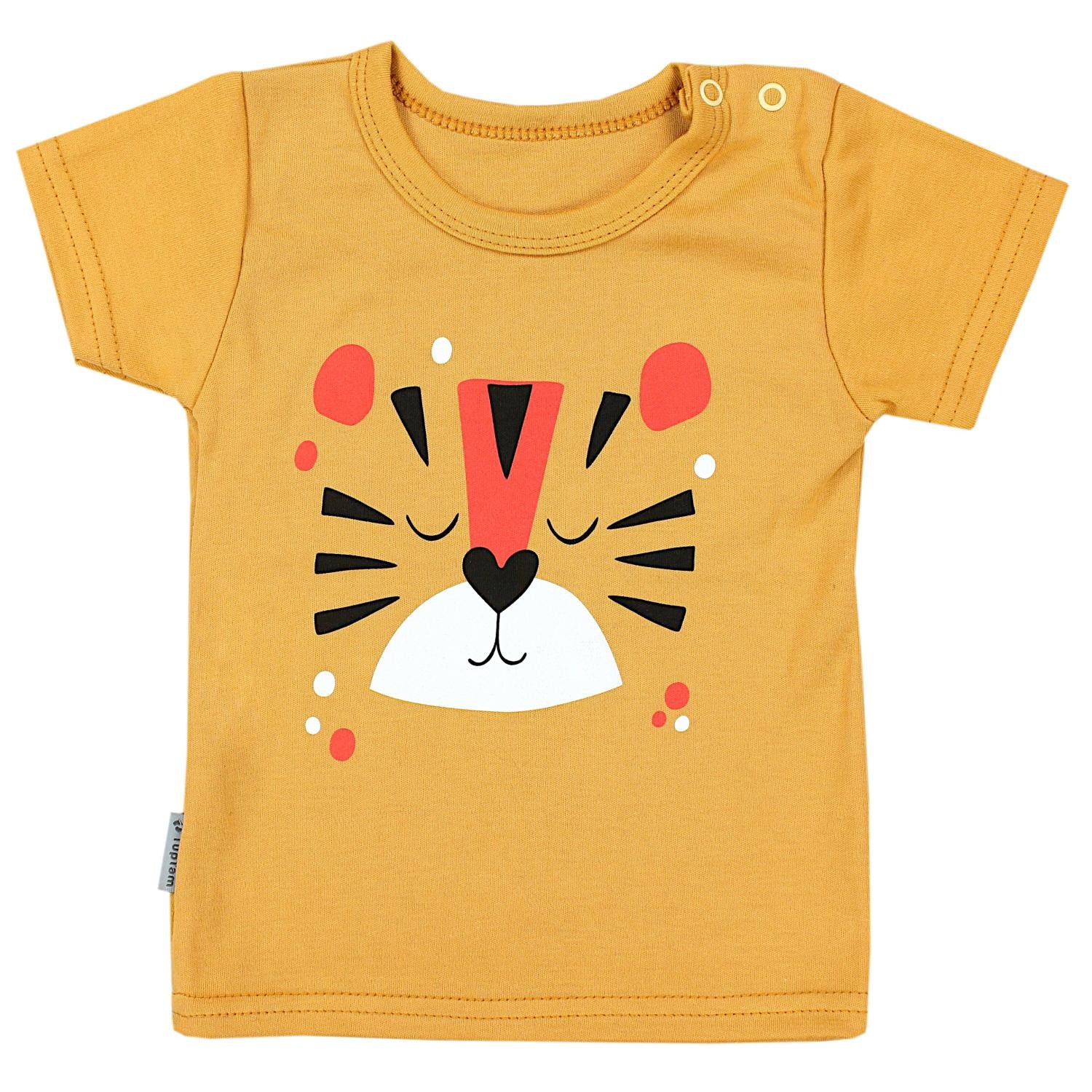 Kurzarm-Shirt mit Aufdruck - 5er Set