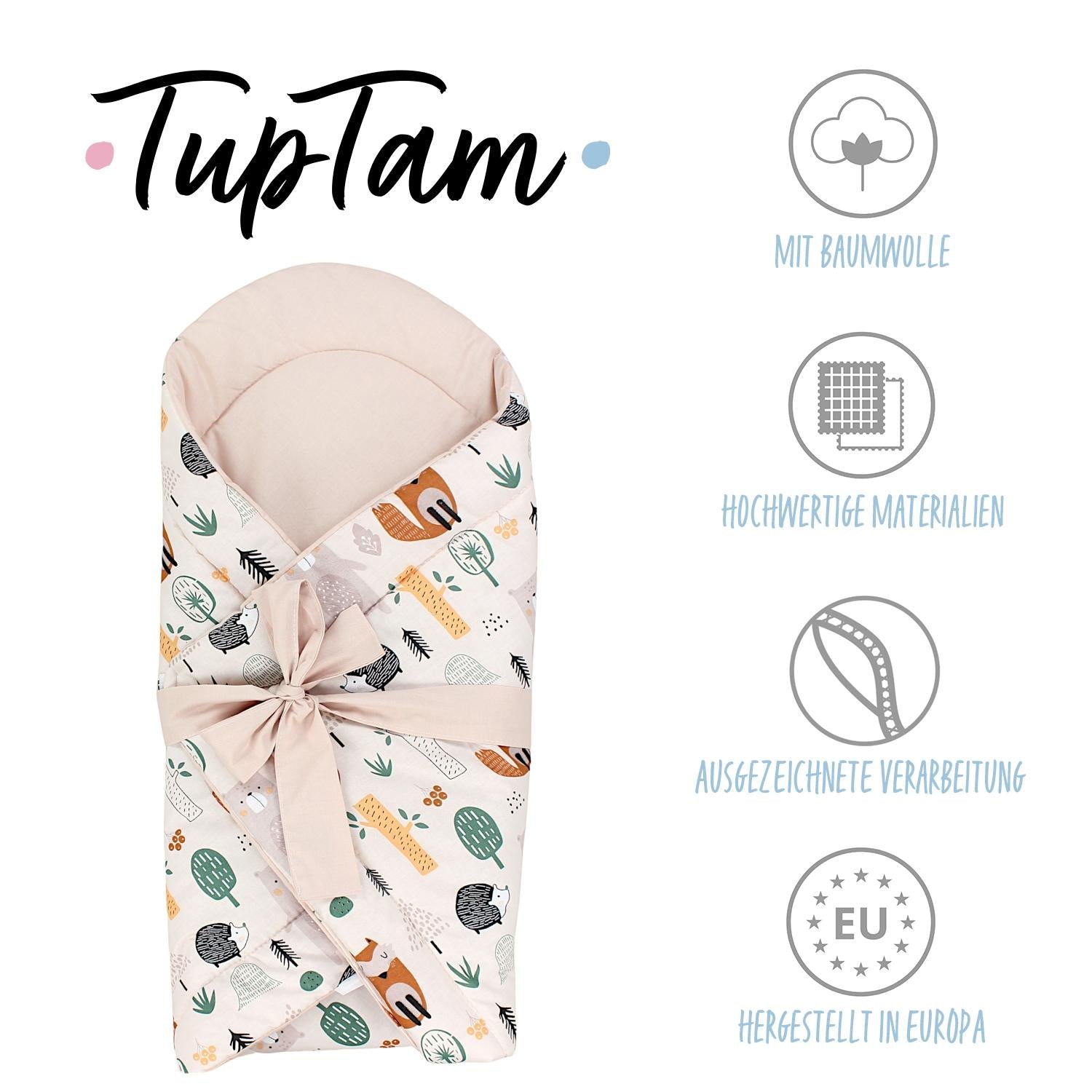 Baby Einschlagdecke mit Schleife