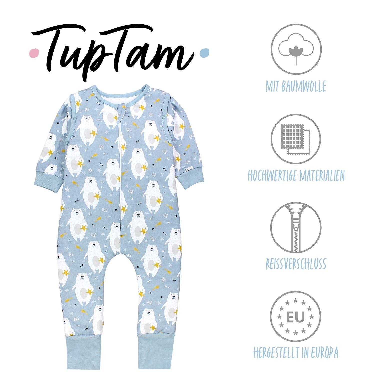 Bio- Schlafsack mit Beinen und Armen 2.5 TOG