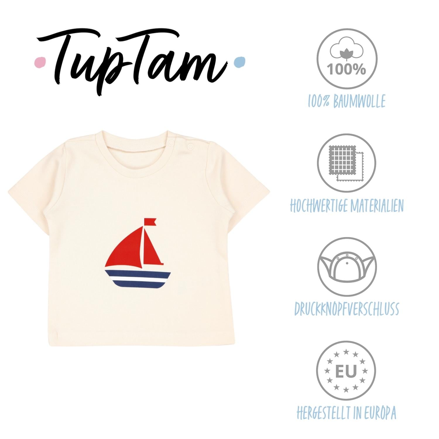 Kurzarm-Shirt mit Aufdruck - 5er Set