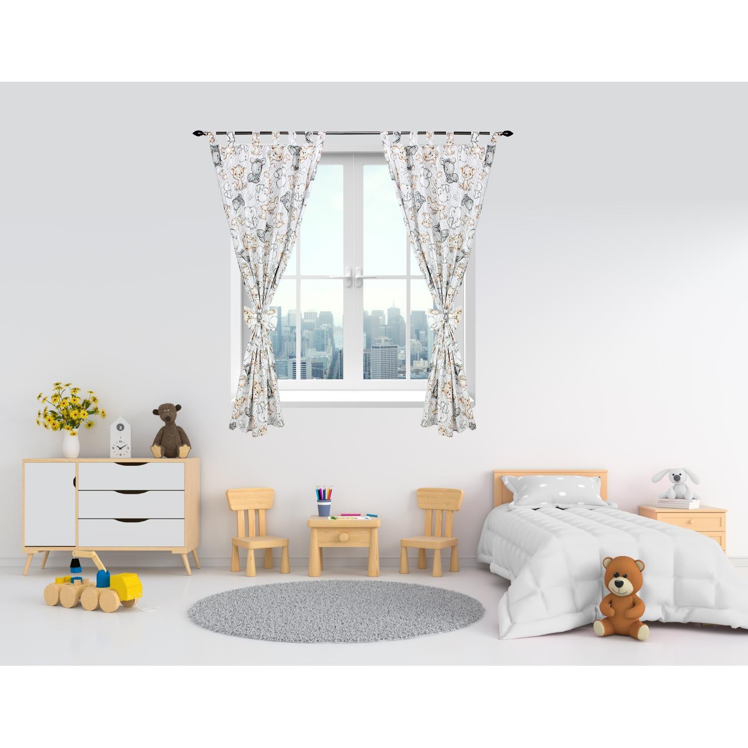 Vorhänge/Gardinen mit Schleifen 2er Set