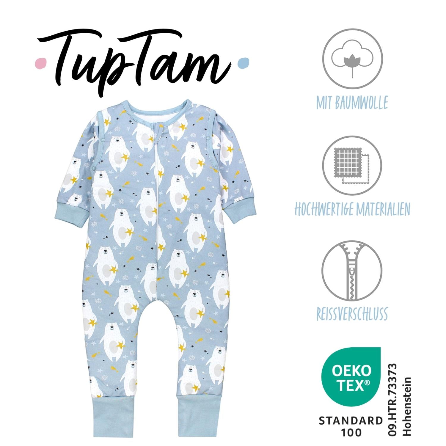 Bio- Schlafsack mit Beinen und Armen 2.5 TOG
