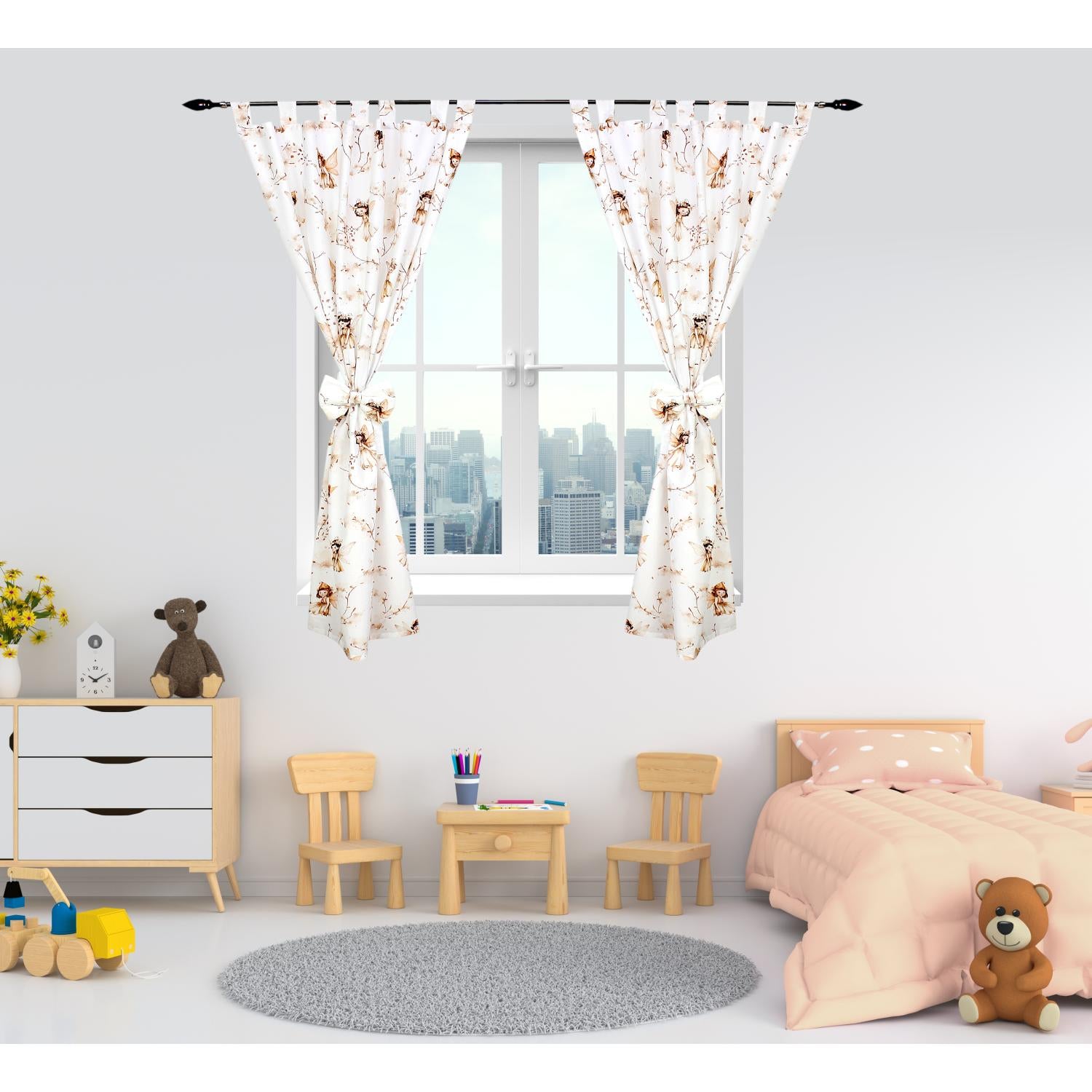 Vorhänge/Gardinen mit Schleifen 2er Set
