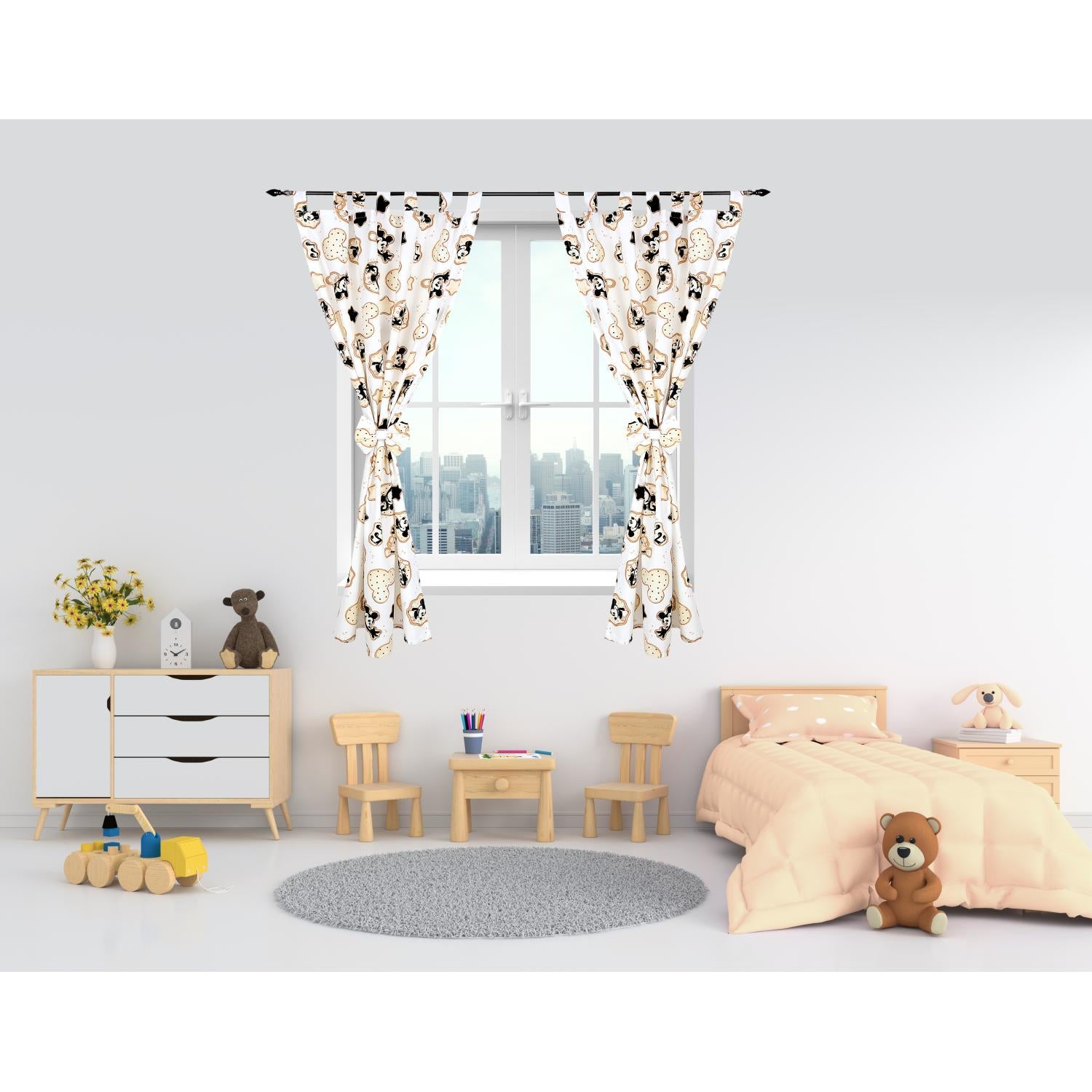 Vorhänge/Gardinen mit Schleifen 2er Set