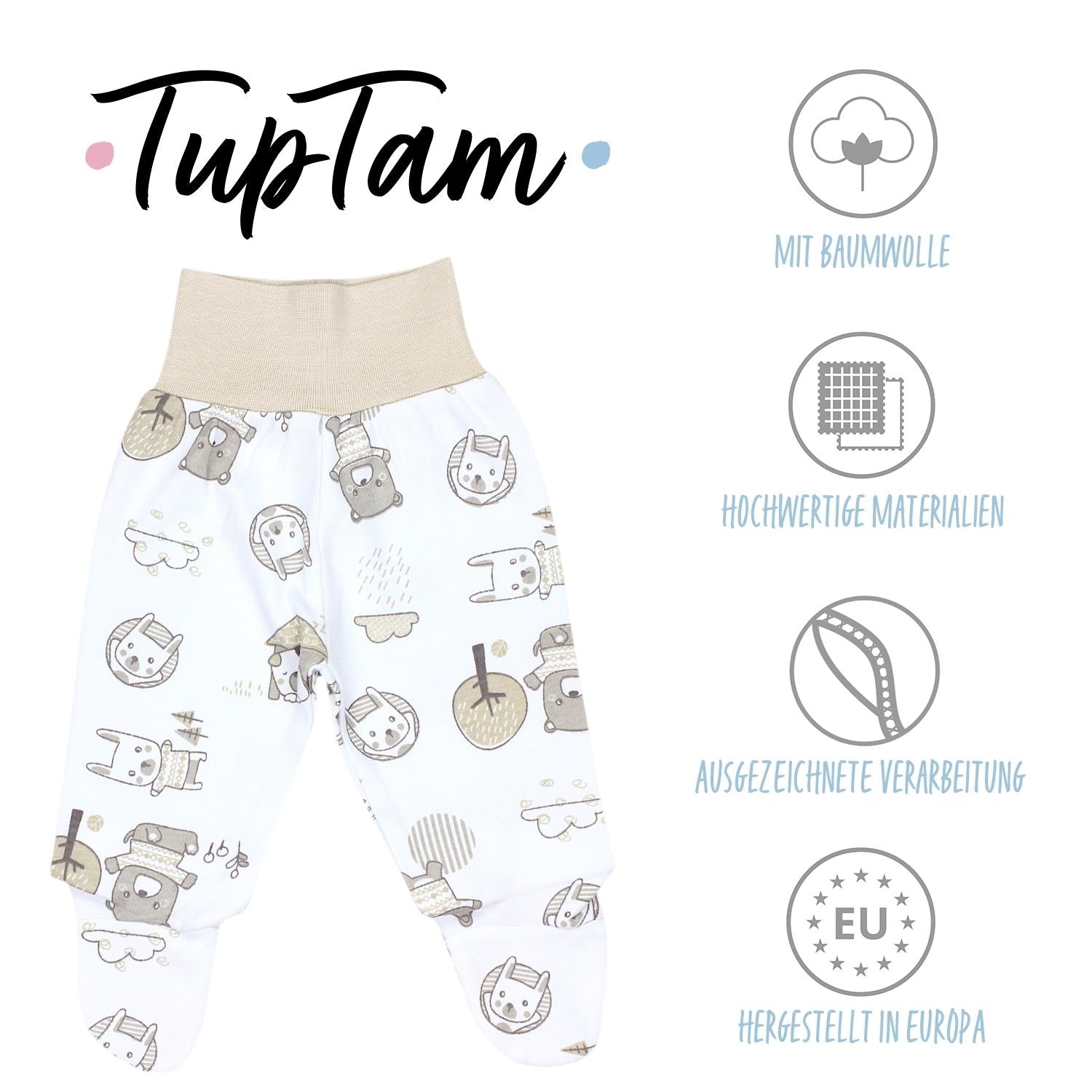 Baby Strampelhose mit Fuß - 3er Set