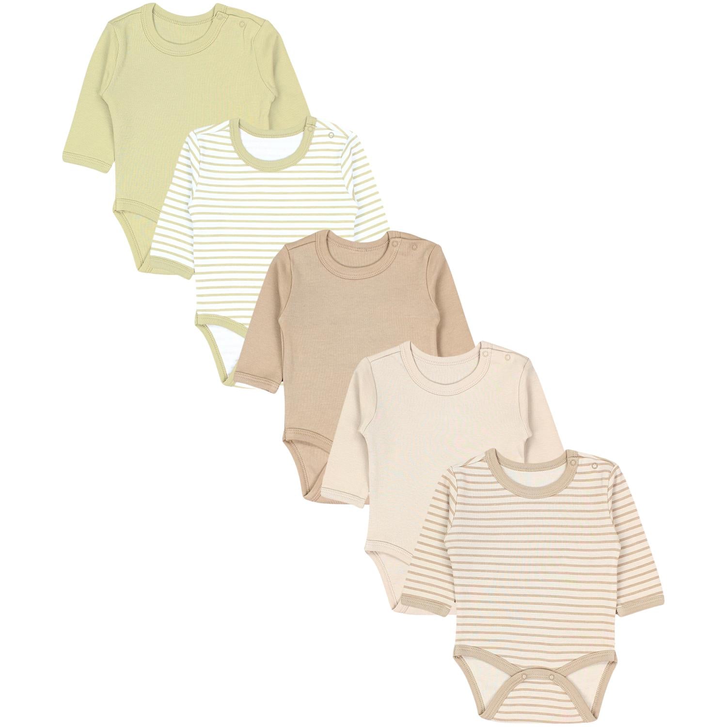 Langarm- Body mit Aufdruck - 5er Set