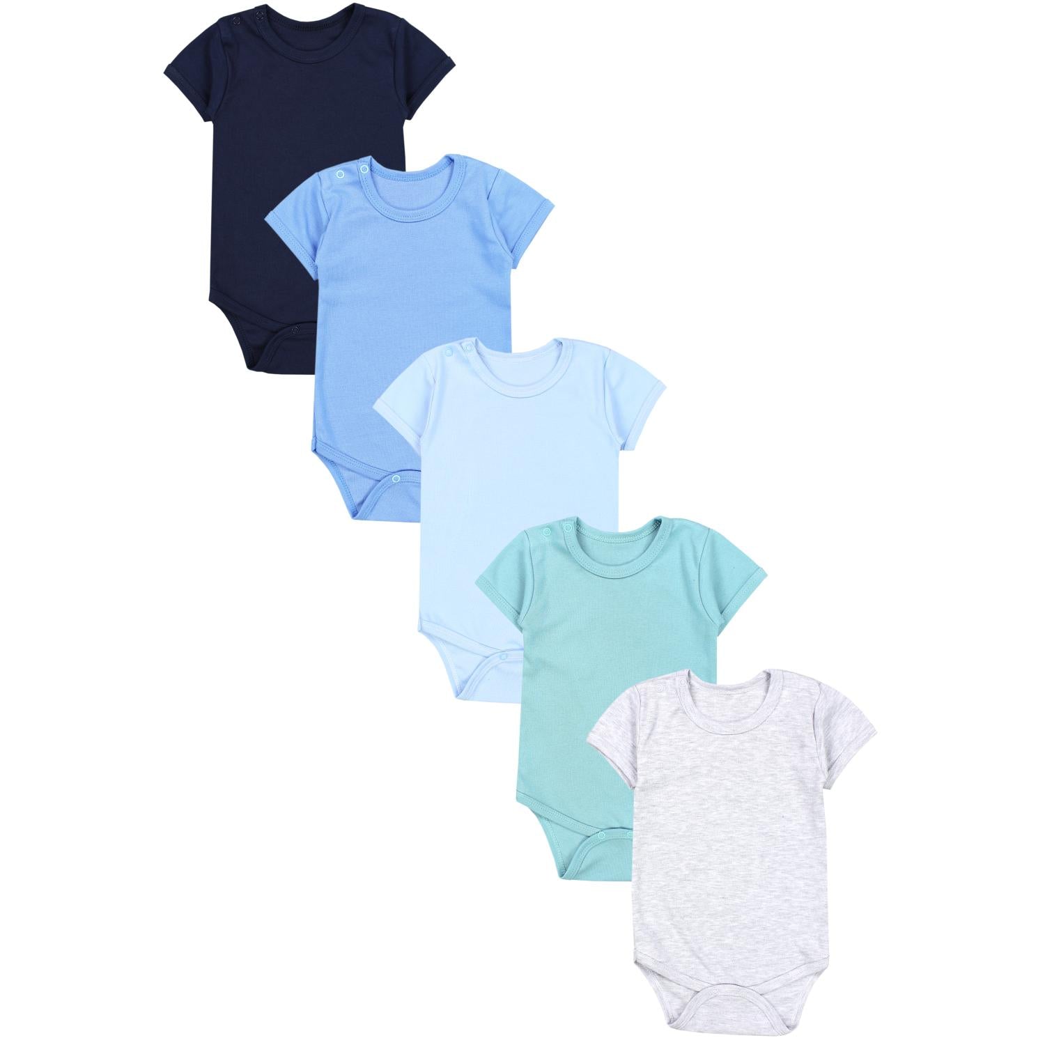 Baby Body Kurzarm Unifarben - 5er Set