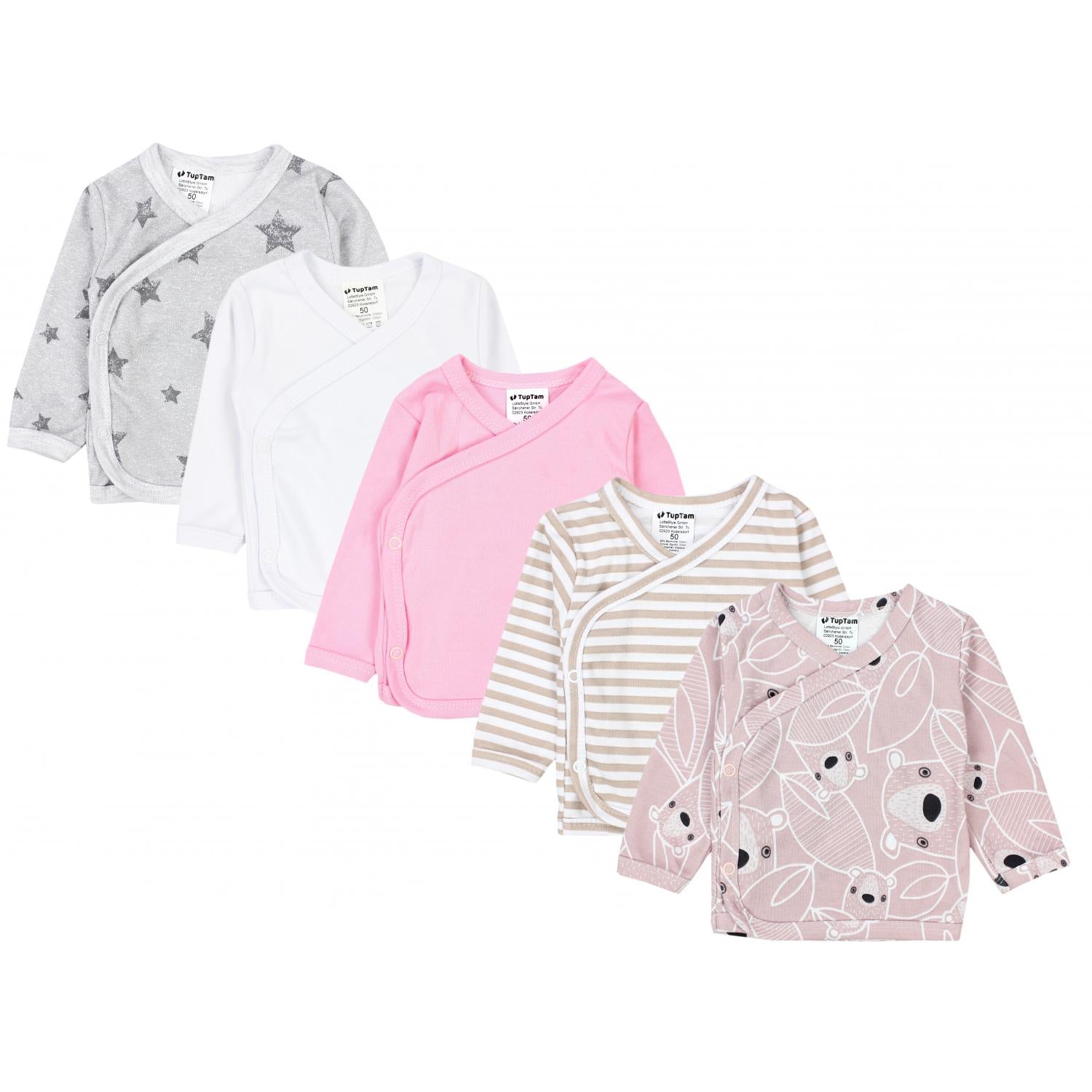 Baby Wickelshirt Langarm - 5er Set
