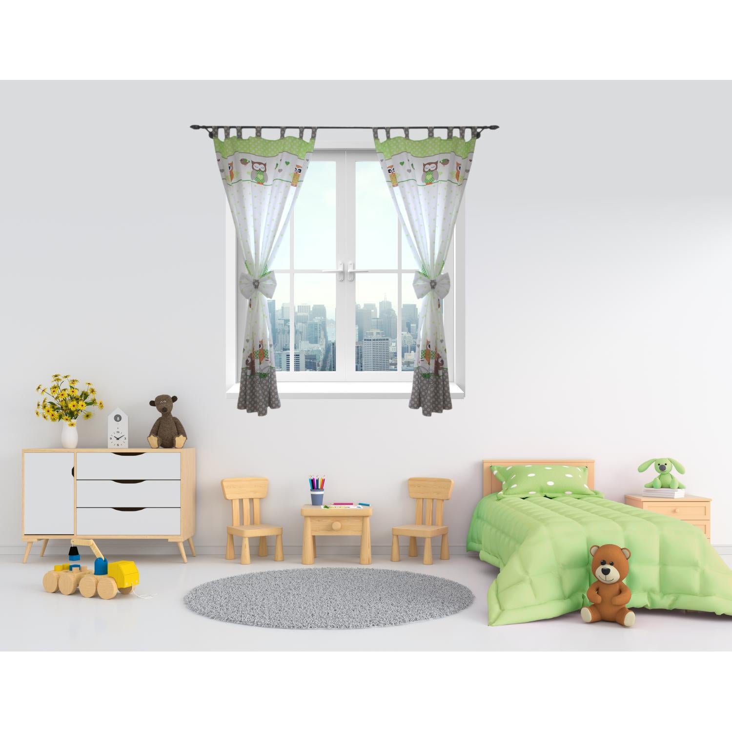 Vorhänge/Gardinen mit Schleifen 2er Set