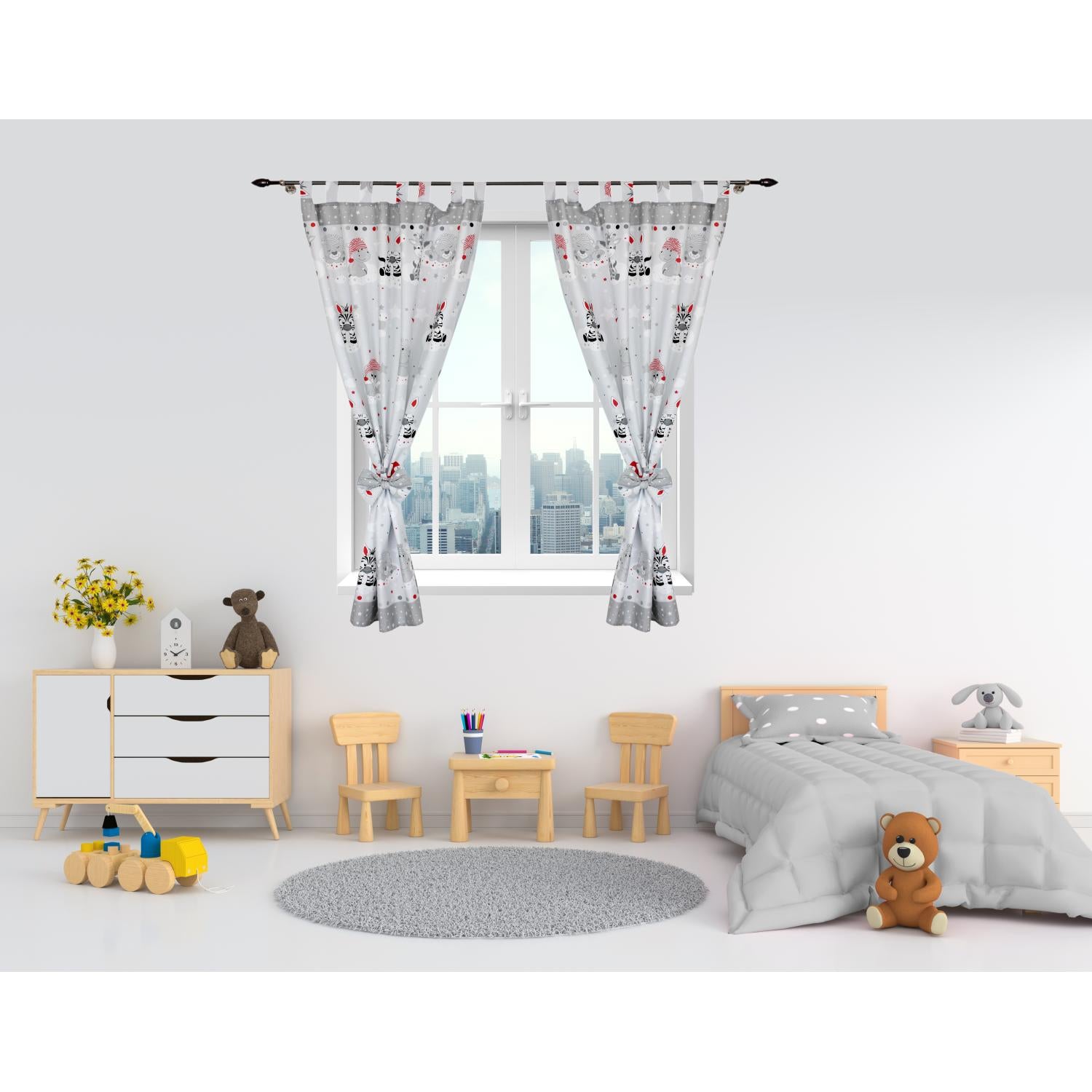 Vorhänge/Gardinen mit Schleifen 2er Set