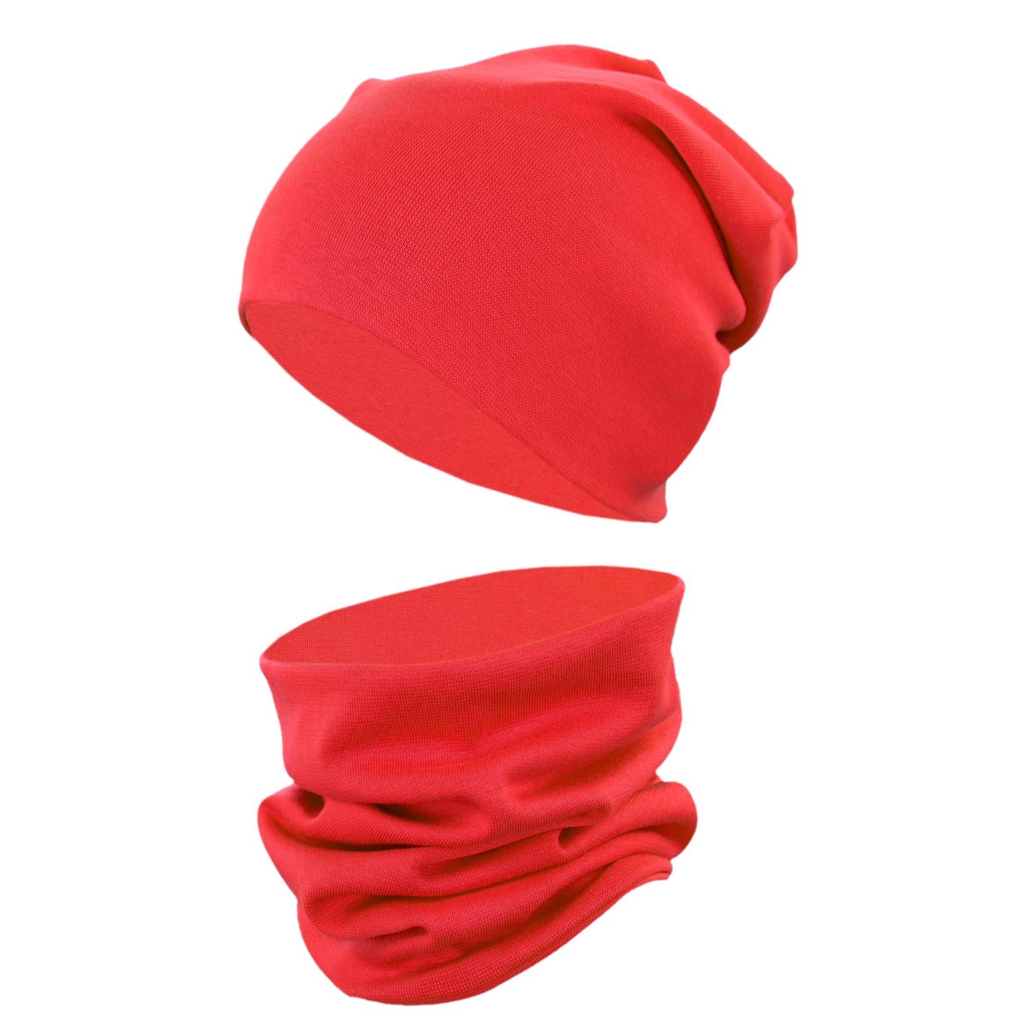 Kinder Beanie Mütze Schlauchschal Set