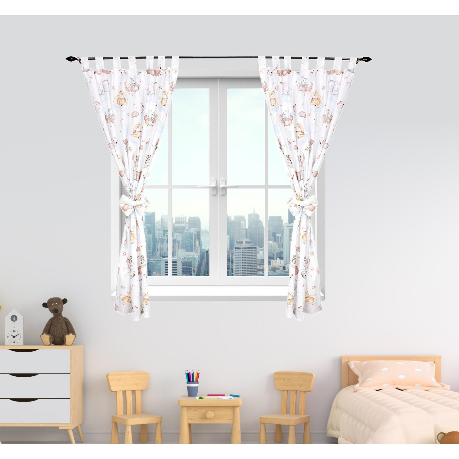 Vorhänge/Gardinen mit Schleifen 2er Set