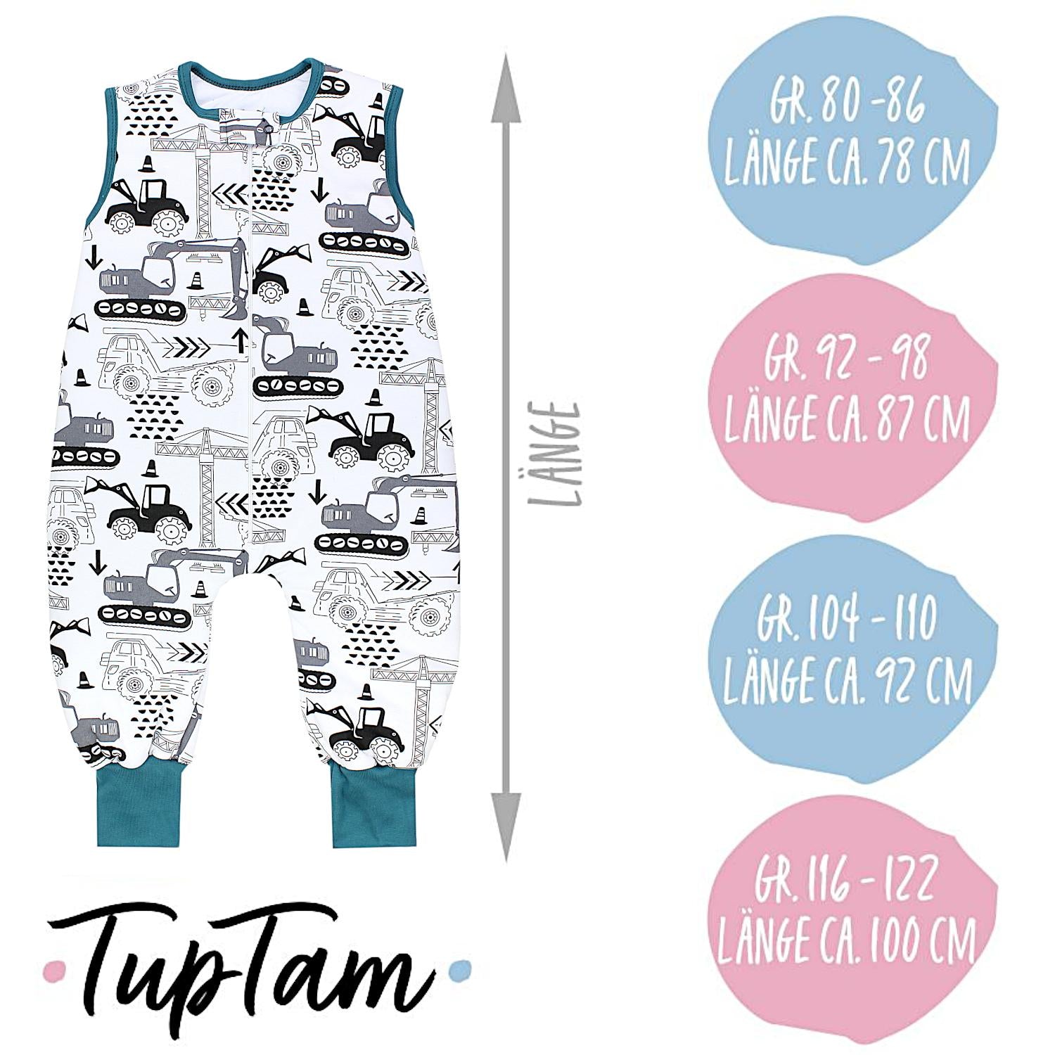 Wattierter Schlafsack mit Füßen 2.5 TOG