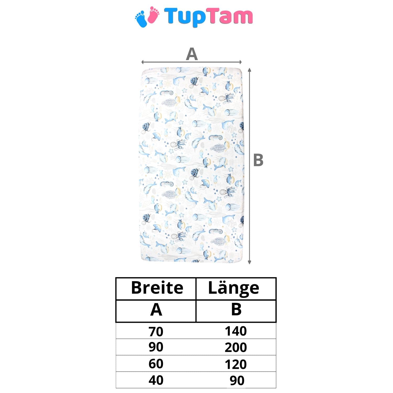 Baby/ Kinder Spannbettlaken Gemustert