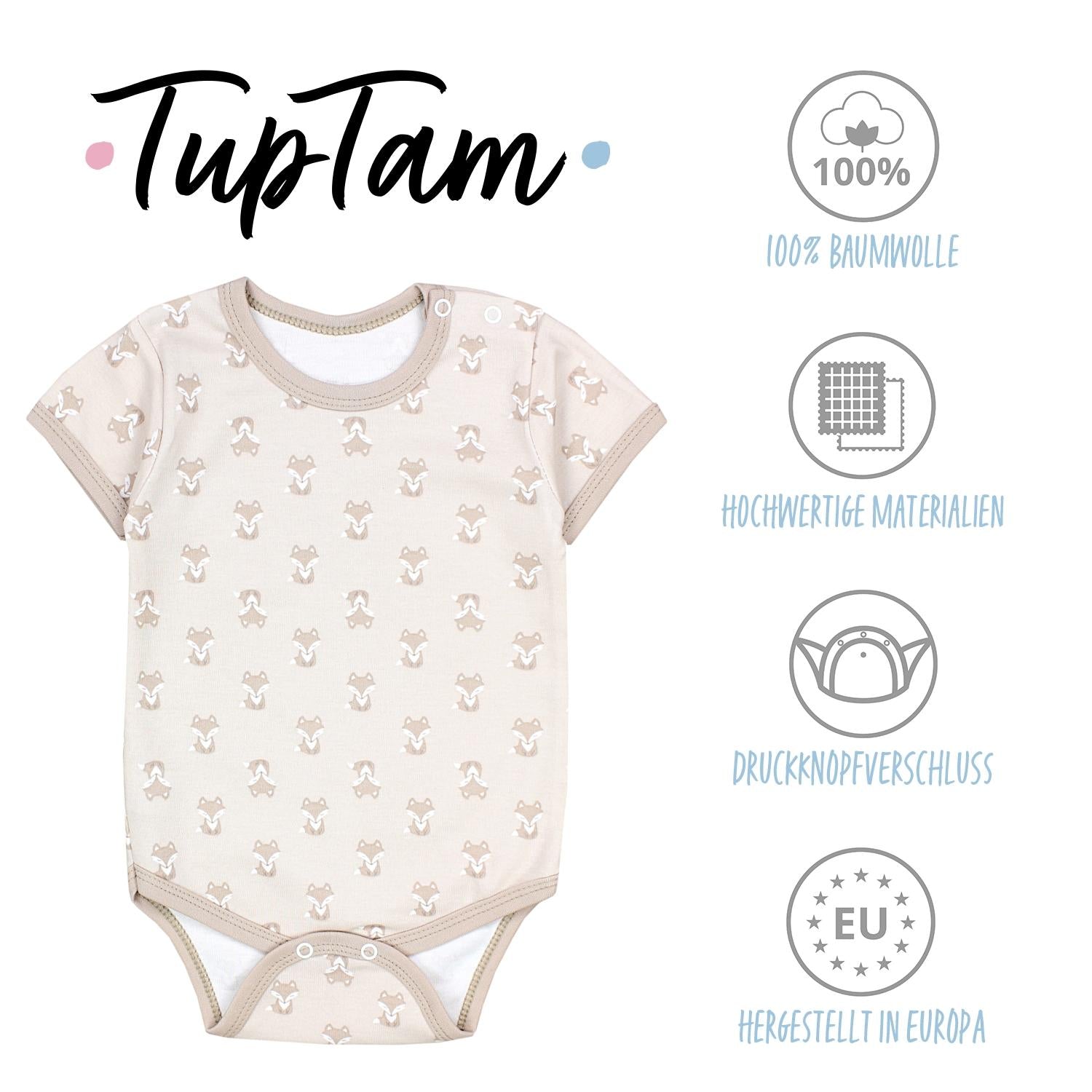 Baby Body Kurzarm Unifarben - 5er Set