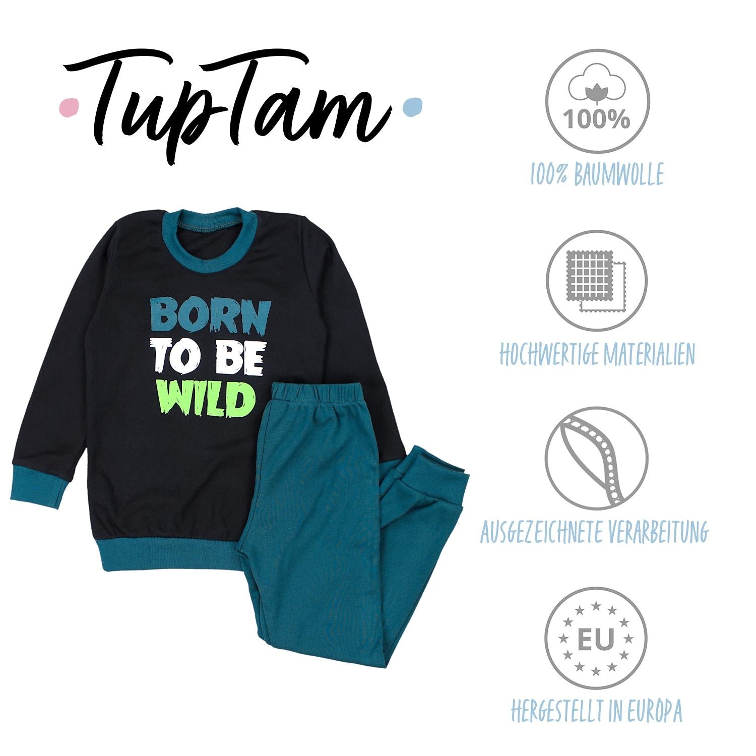 Jungen Pyjama Schlafanzug Langarm