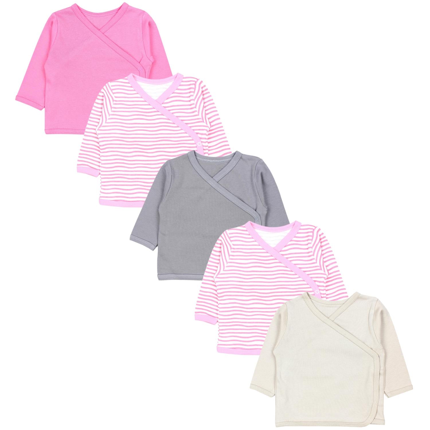 Baby Wickelshirt Langarm - 5er Set