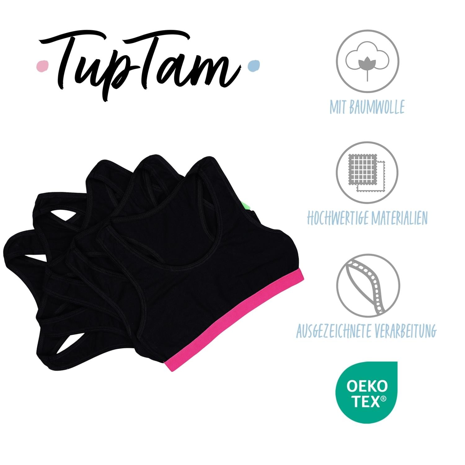 Mädchen Bustier mit breiten Trägern & Racerback (5er Pack)