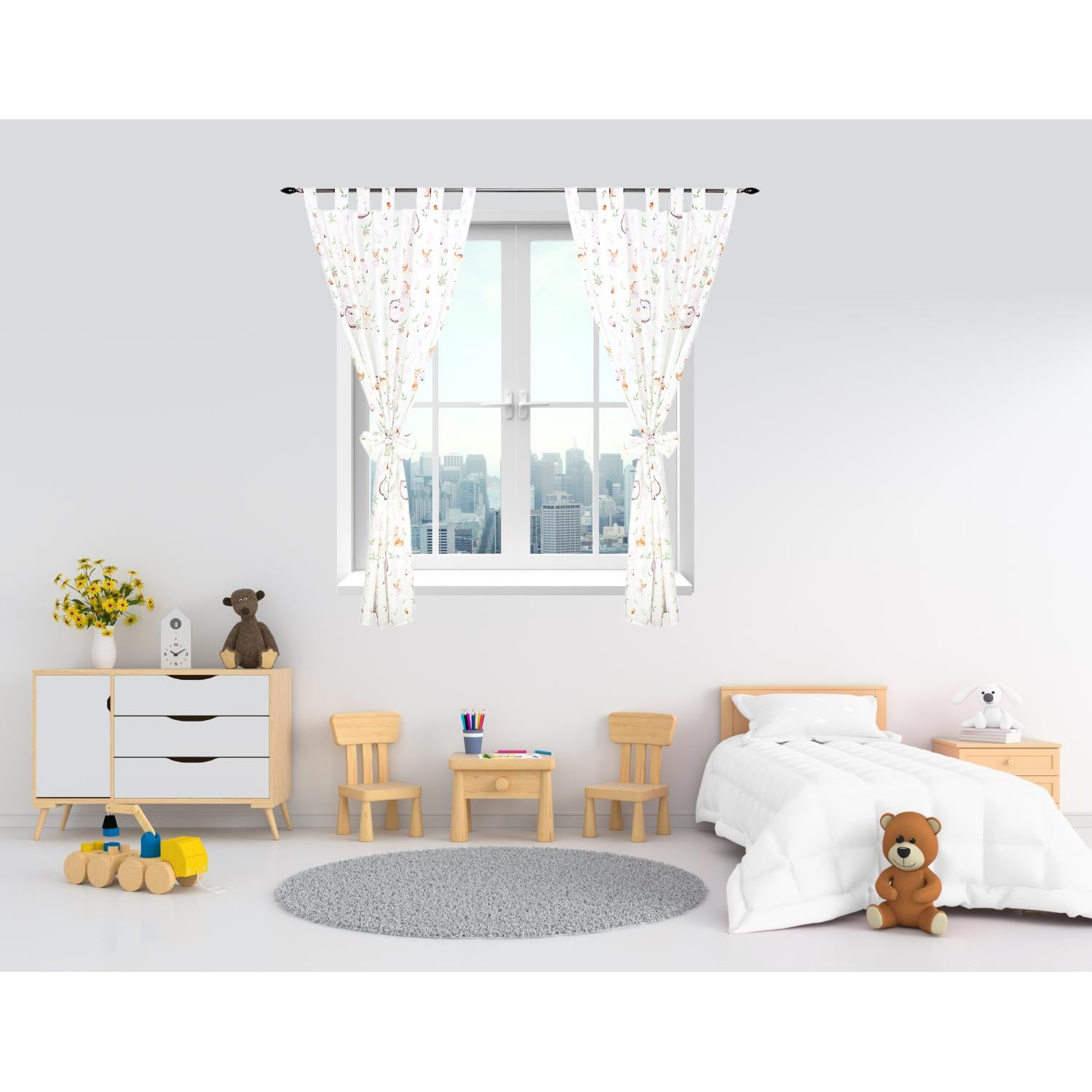 Vorhänge/Gardinen mit Schleifen 2er Set