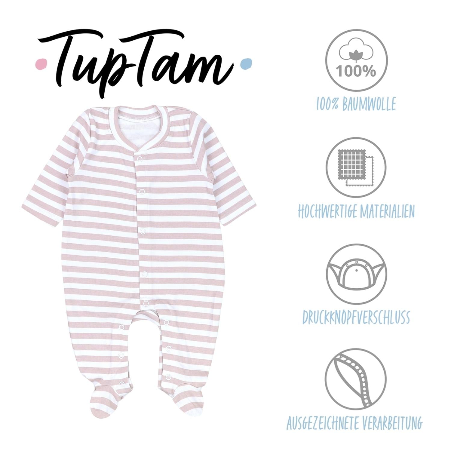 Schlafstrampler mit Fuß - 3er Set