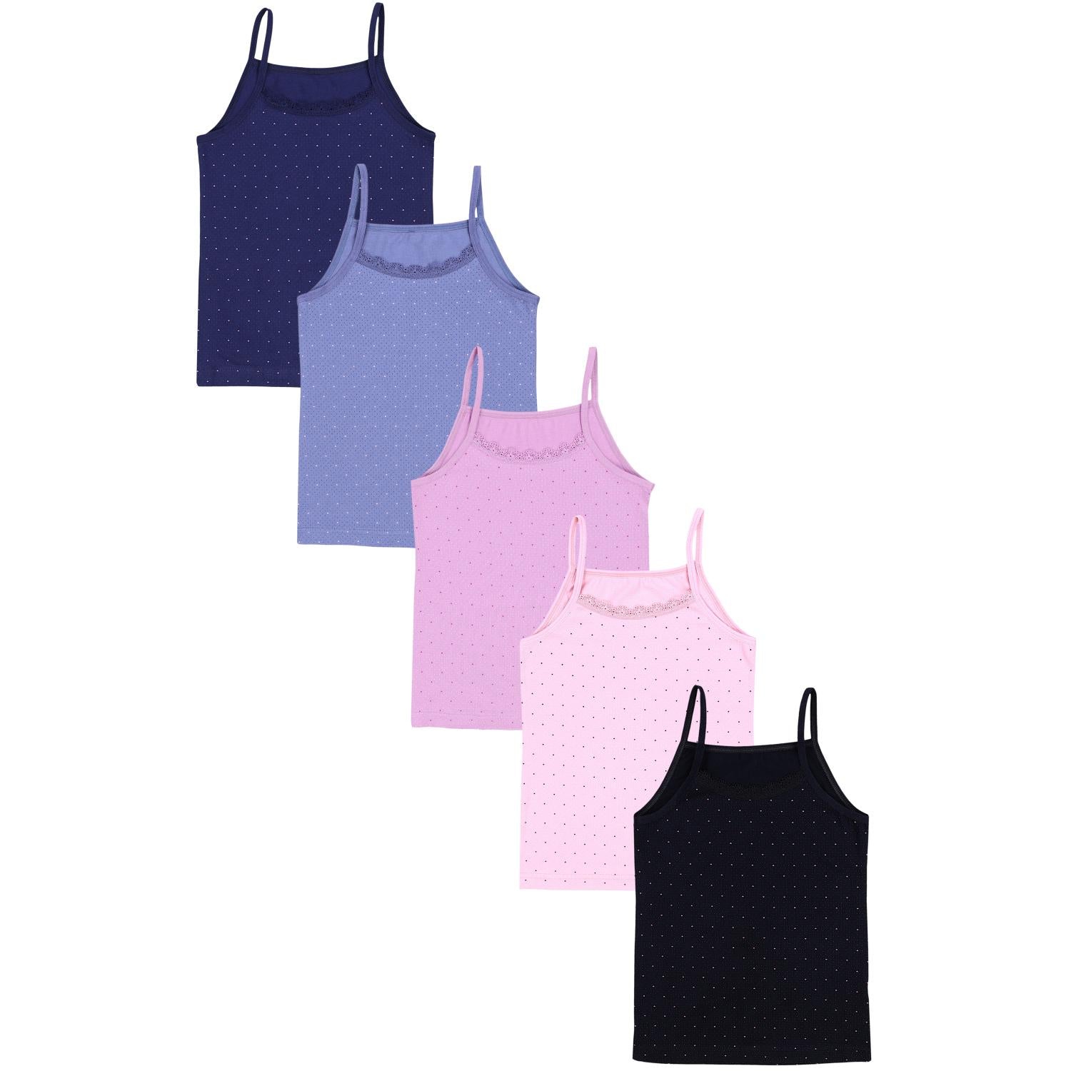 Mädchen Unterhemd Spaghettiträger - 5er Set