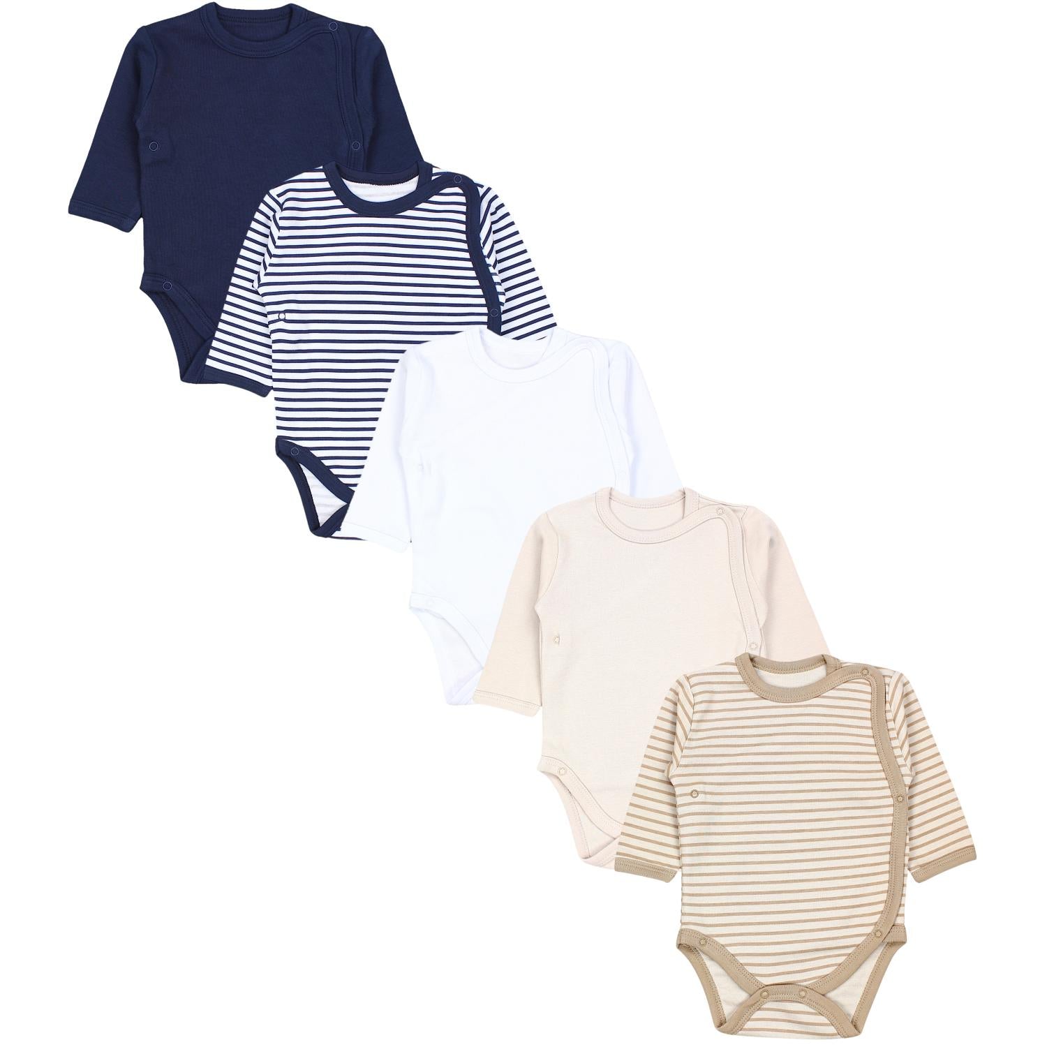 Baby Wickelbody Langarm - 5er Set